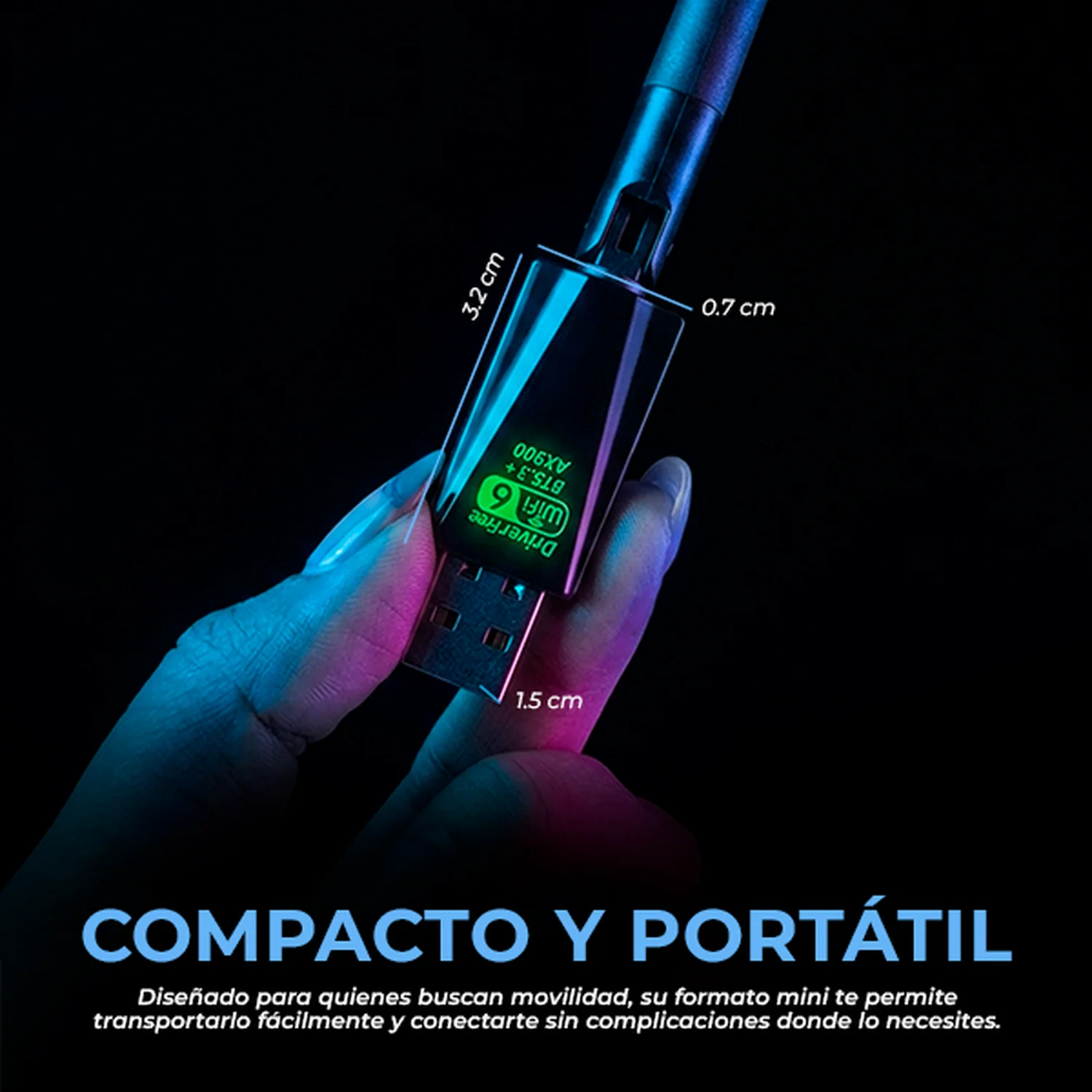 Adaptador 2 En 1 XTREME PC GAMING WiFi Bluetooth 5.3 Antena Externa USB 2.4GHz/5GHz 600mbps Doble Banda Inalambrico Plug & Play Windows/Linux NXT906BK - Image 4