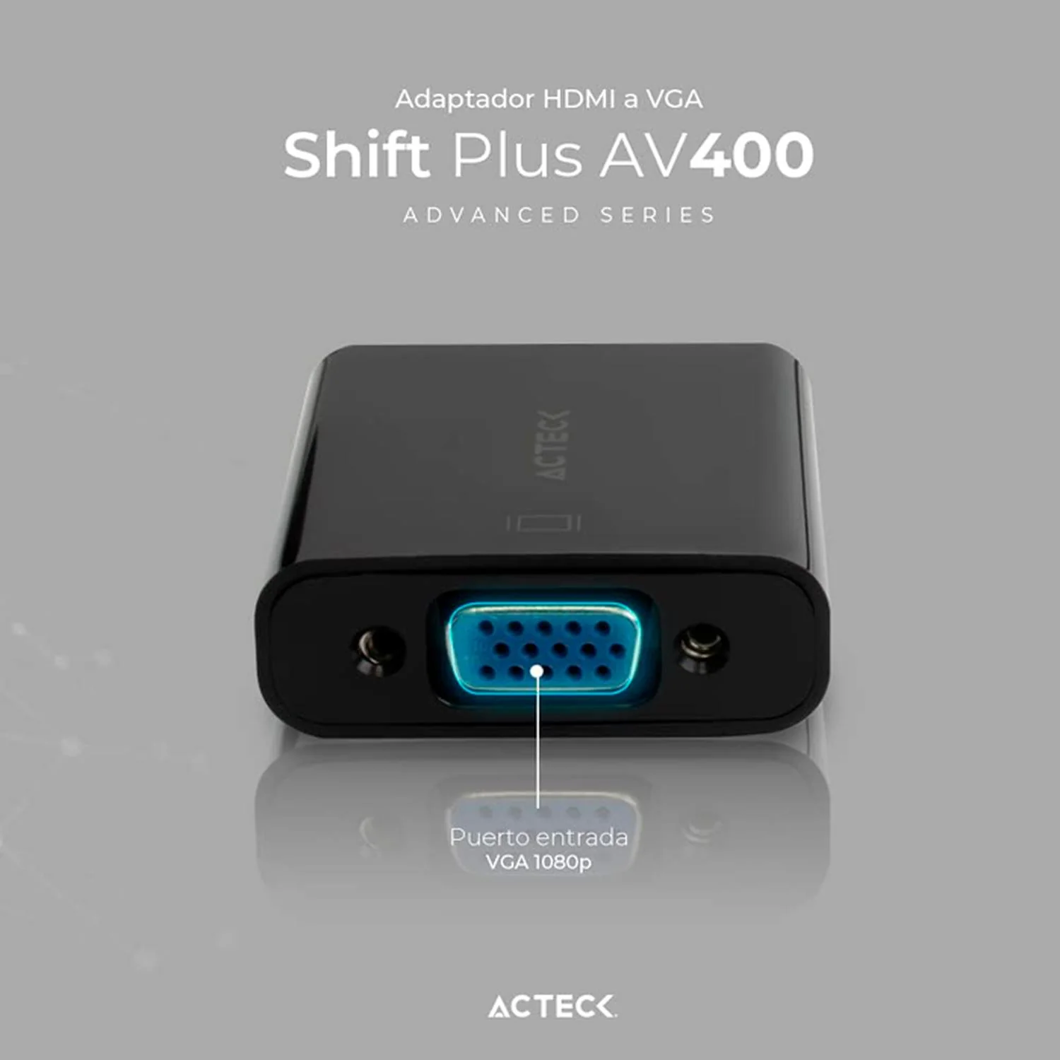 Adaptador Convertidor ACTECK SHIFT PLUS AV400 HDMI a VGA Negro AC-934756 - Image 3