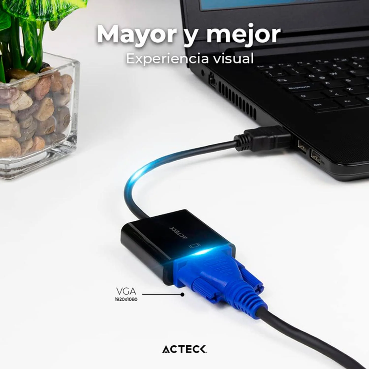 Adaptador Convertidor ACTECK SHIFT PLUS AV400 HDMI a VGA Negro AC-934756 - Image 5