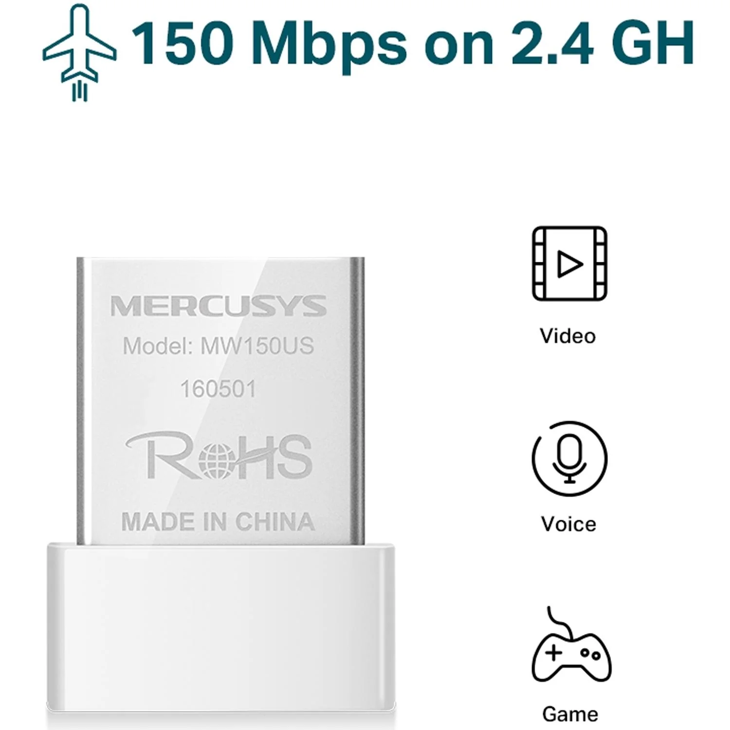 Adaptador Inalambrico USB MERCUSYS MW150US 2.4Ghz 802.11n 150Mbps - Image 4