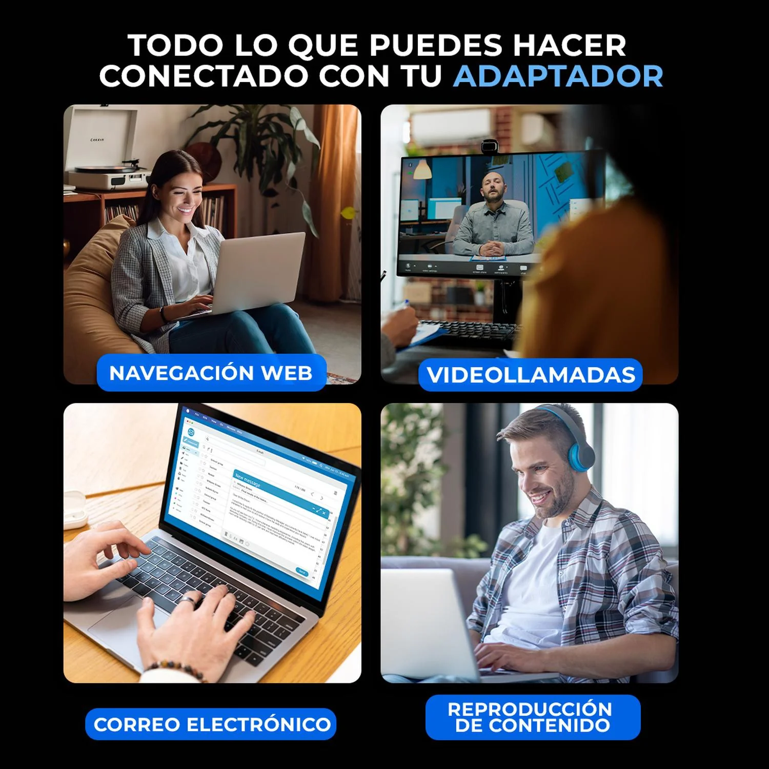 Adaptador WiFi XTREME PC GAMING USB Mini 300Mbps 2.4GHz Inalambrico Plug & Play Windows/Linux NXT309BK - Image 3