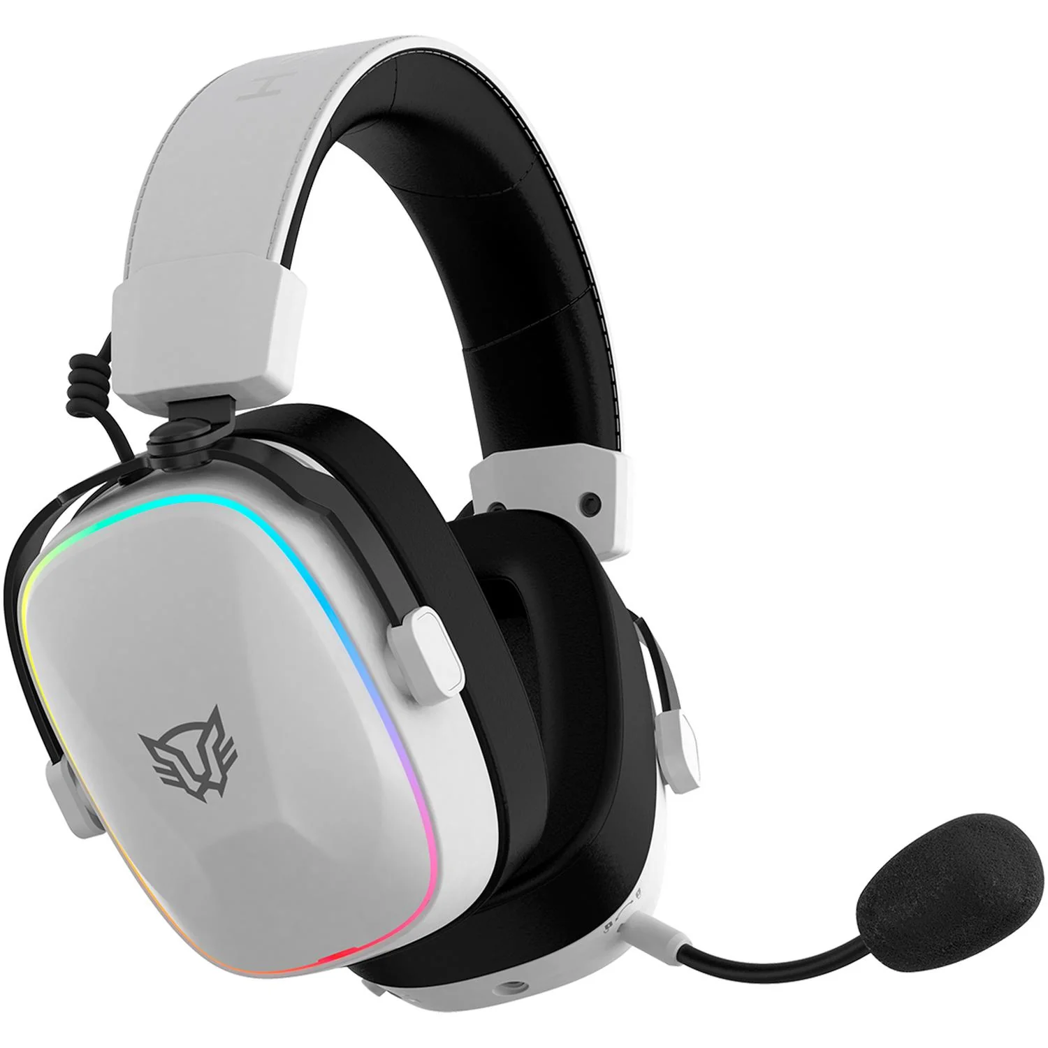 Audifonos Diadema Gamer BALAM RUSH AEON EXPERT HS1100 Inalambrico USB 2.4 GHz/BT 5.3 Microfono Desmontable Sonido 7.1 RGB Blanco BR-938518 - Image 6