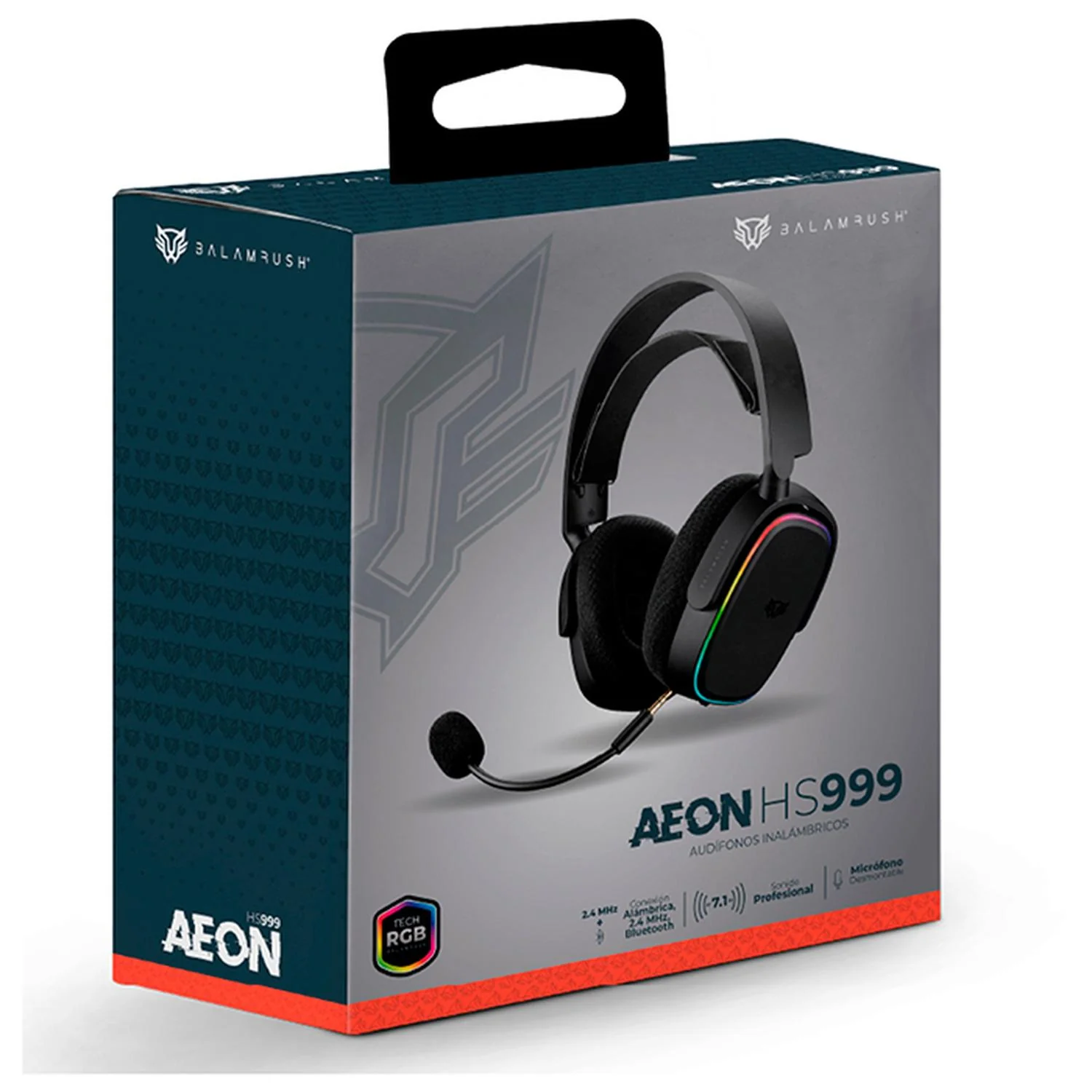 Audifonos Diadema Gamer BALAM RUSH AEON HS999 Inalambrico Microfono flexible USB RGB BR-936934 - Image 6