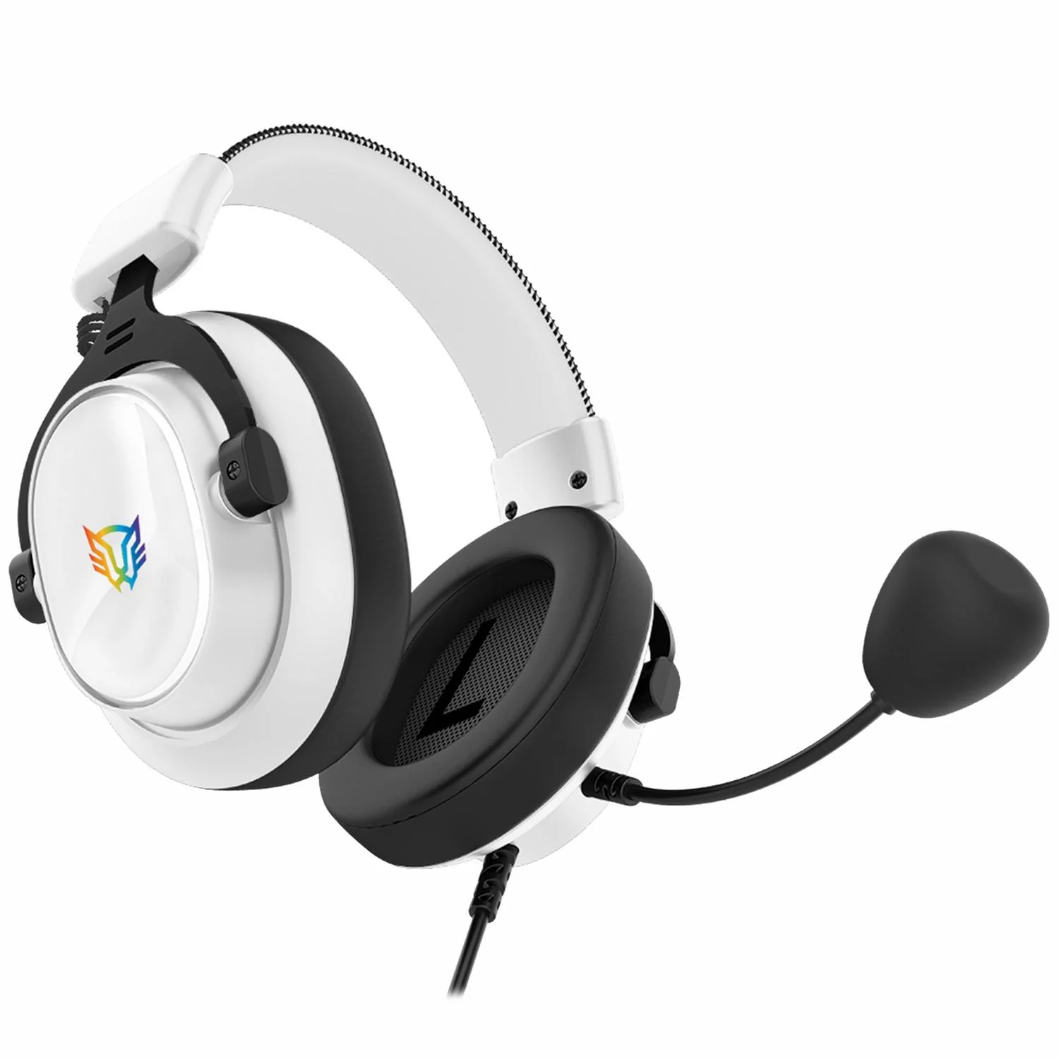 Audifonos Diadema Gamer BALAM RUSH AVIATOR EXPERT HA777 Microfono Desmontable 3.5mm + USB RGB PC Consolas Blanco BR-941150 - Image 3