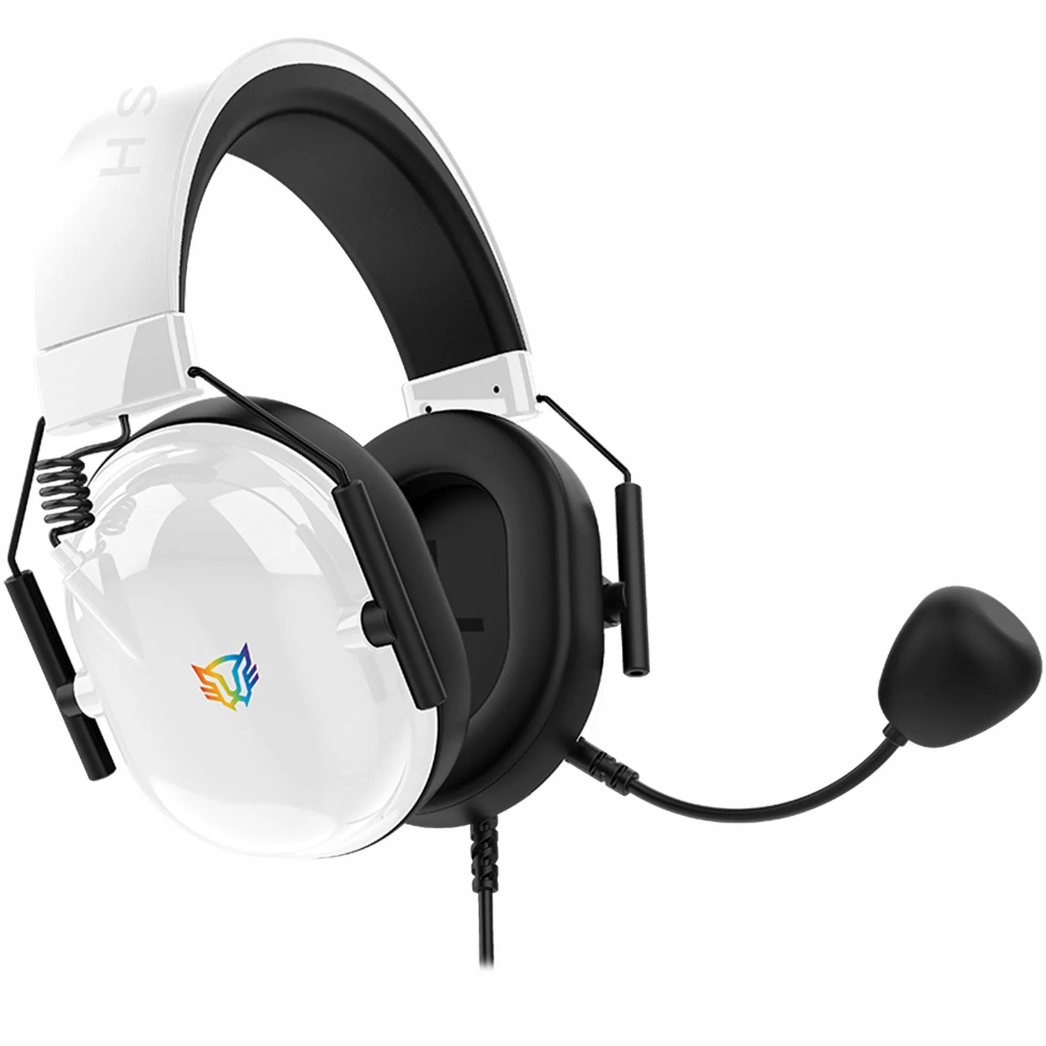 Audifonos Diadema Gamer BALAM RUSH AVIATOR LEVEL HA757 Microfono 3.5 + USB RGB Blanco BR-941174