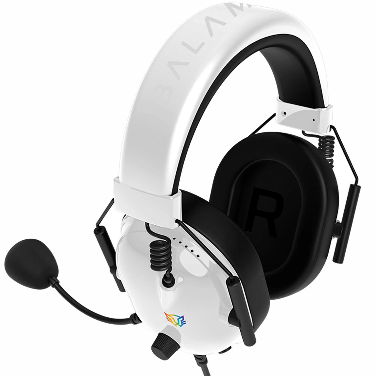 Audifonos Diadema Gamer BALAM RUSH AVIATOR LEVEL HA757 Microfono 3.5 + USB RGB Blanco BR-941174 - Image 2