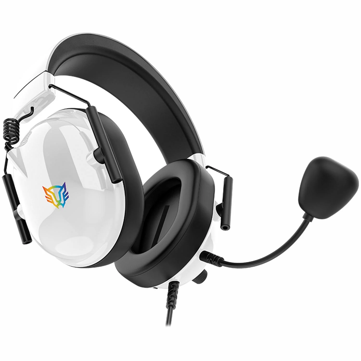 Audifonos Diadema Gamer BALAM RUSH AVIATOR LEVEL HA757 Microfono 3.5 + USB RGB Blanco BR-941174 - Image 3