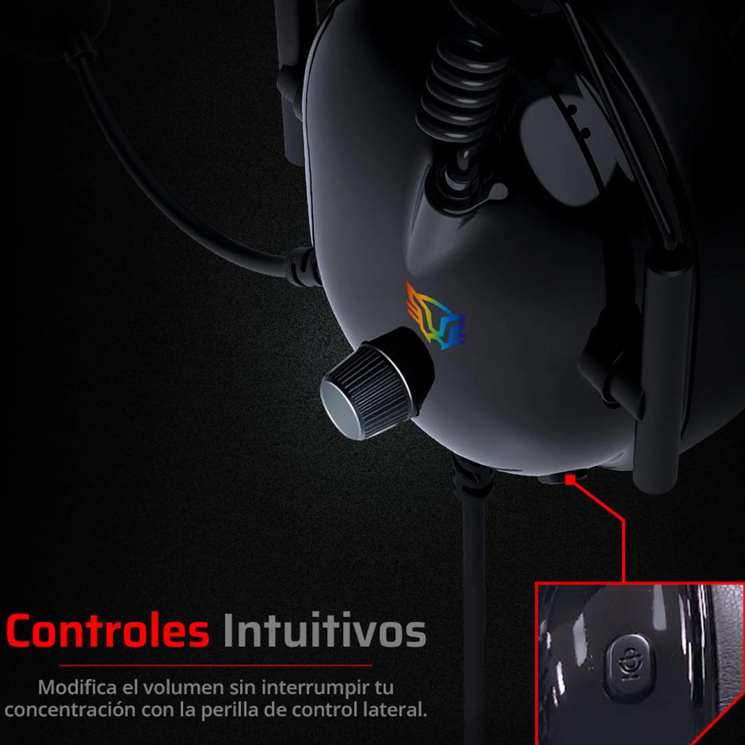 Audifonos Diadema Gamer BALAM RUSH AVIATOR LEVEL HA757 Microfono 3.5 + USB RGB Negro BR-941167 - Image 5