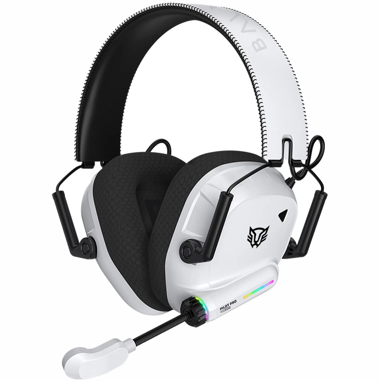 Audifonos Diadema Gamer BALAM RUSH PILOT PRO HS808 Inalambricos Microfono Conexion Dual Bluetooth 5.0 / USB Blanco BR-938594 - Image 2