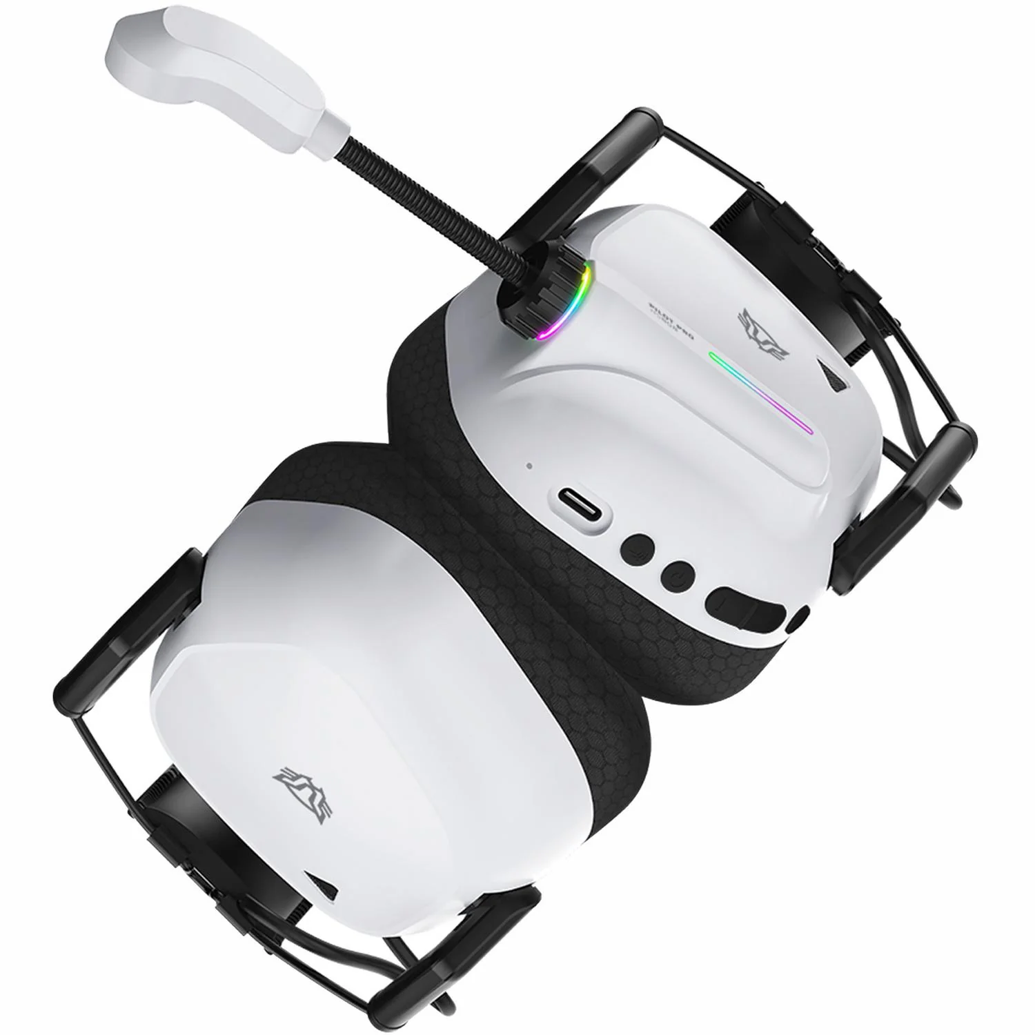 Audifonos Diadema Gamer BALAM RUSH PILOT PRO HS808 Inalambricos Microfono Conexion Dual Bluetooth 5.0 / USB Blanco BR-938594 - Image 3