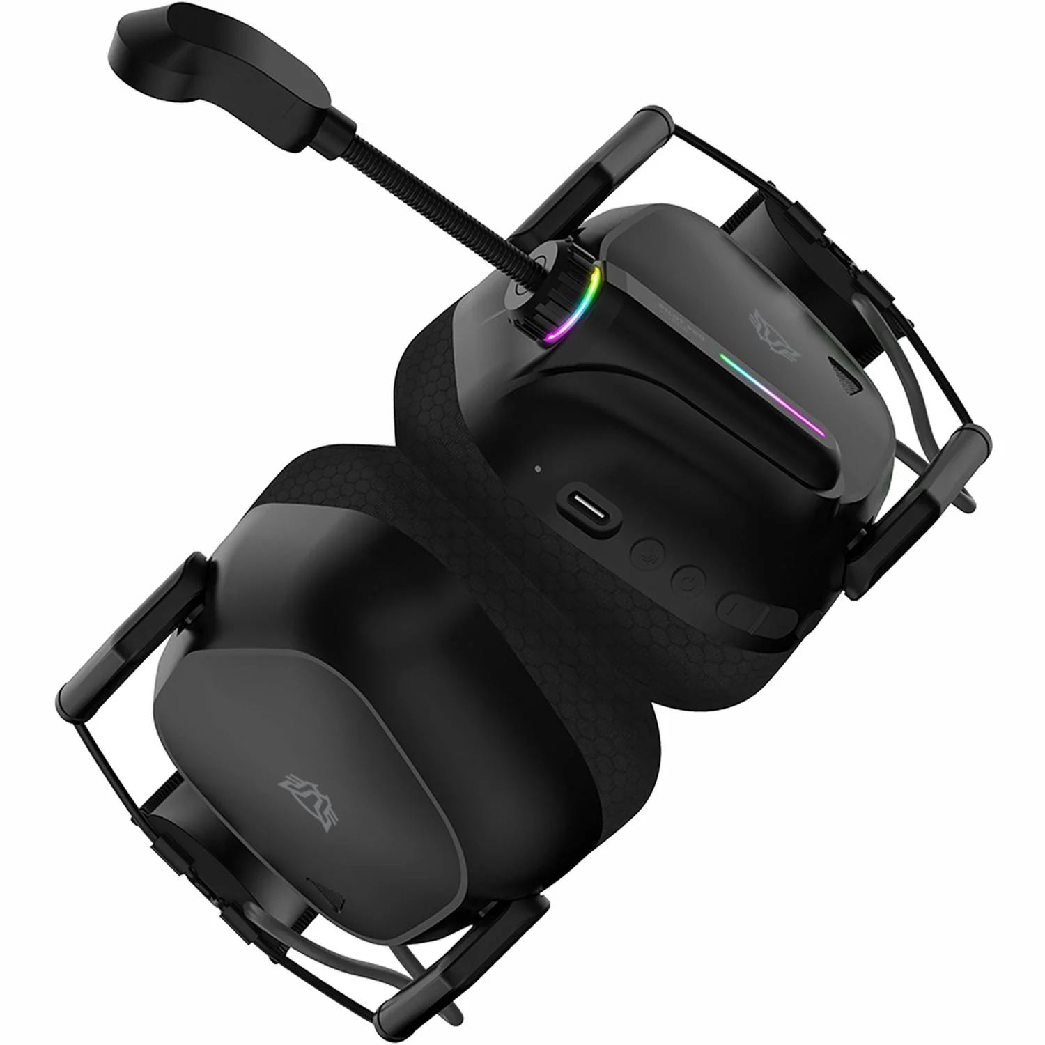 Audifonos Diadema Gamer BALAM RUSH PILOT PRO HS808 Inalambricos Microfono Conexion Dual Bluetooth 5.0 / USB Negro BR-938587 - Image 3