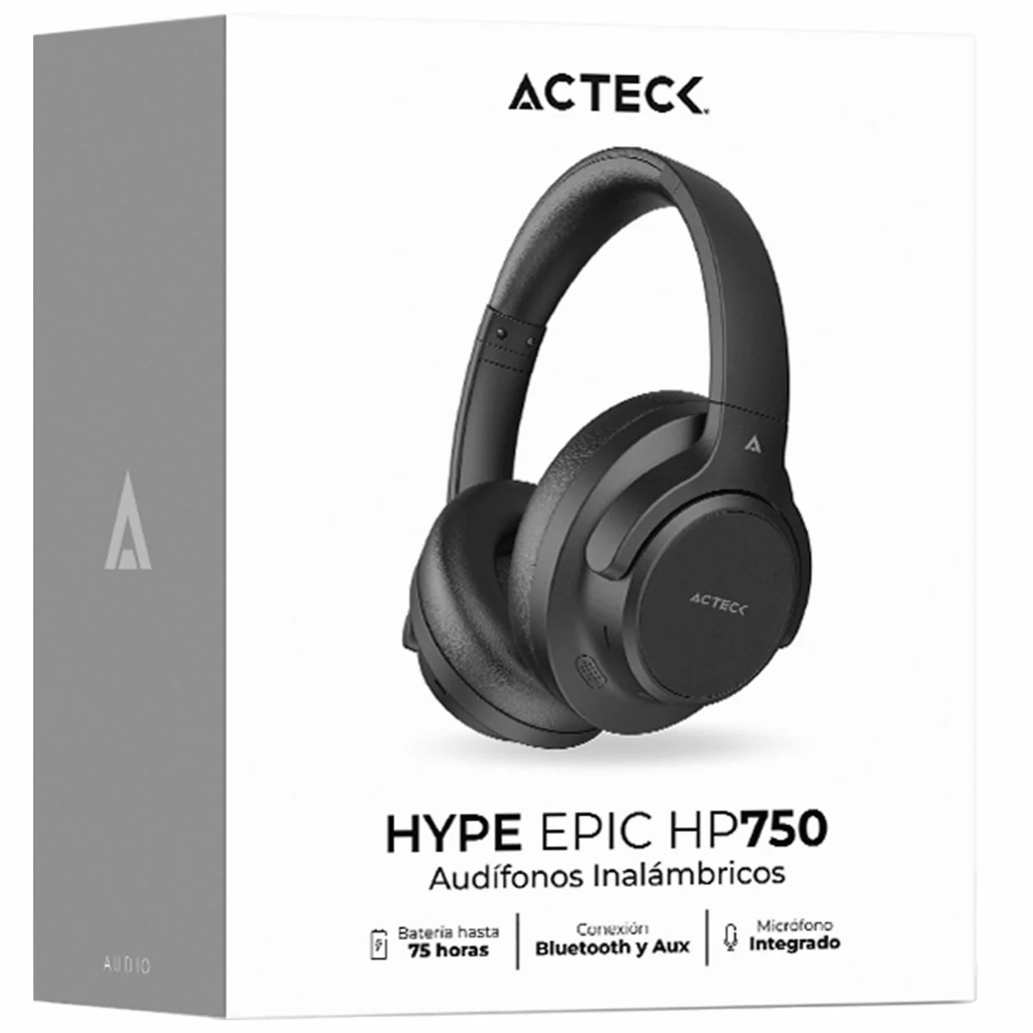 Audifonos Diadema Inalambrica ACTECK HYPE EPIC HP750 Microfono Integrado 3.5mm + BT Negro AC-940856 - Image 6