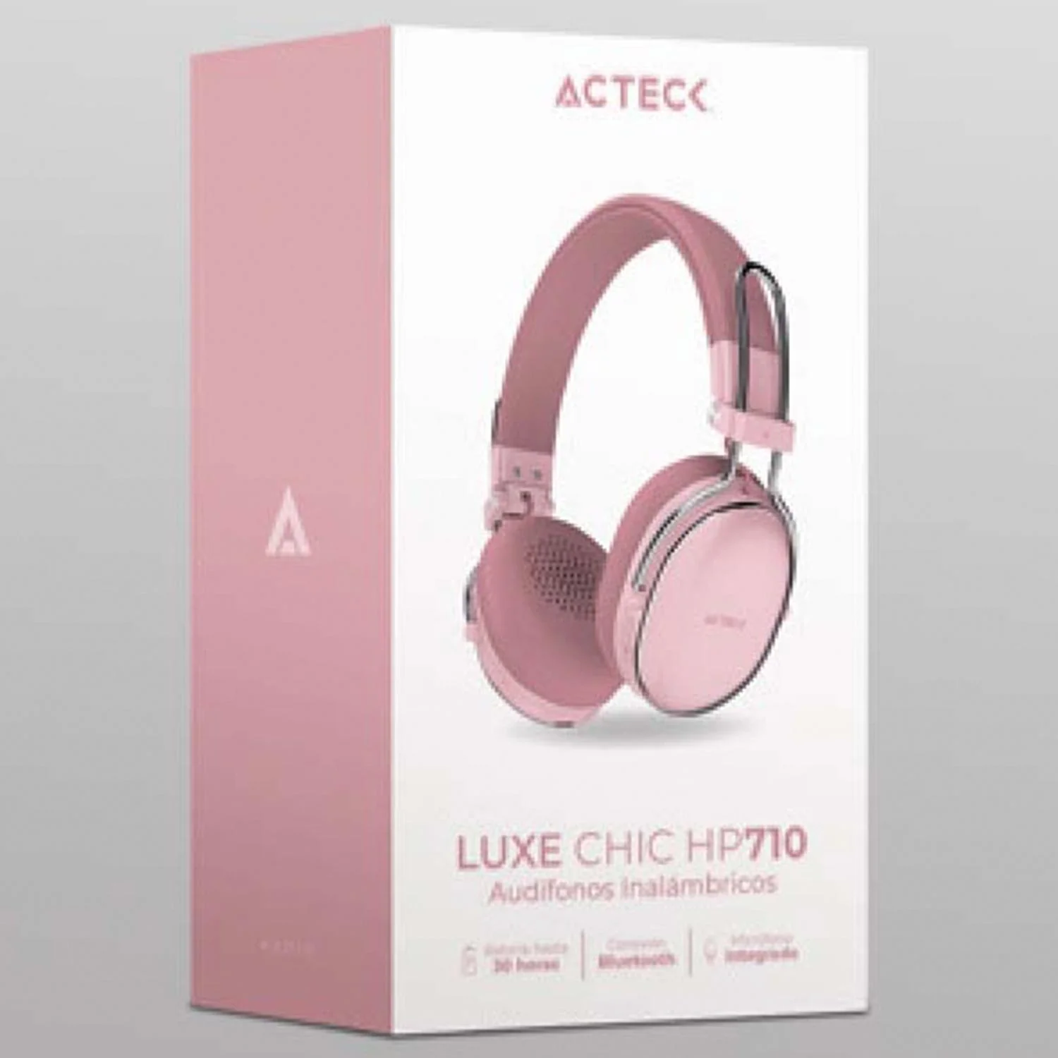 Audifonos Diadema Inalambrica ACTECK LUXE CHIC HP710 Microfono Integrado Bluetooth 5.4 Rosa AC-940900 - Image 6
