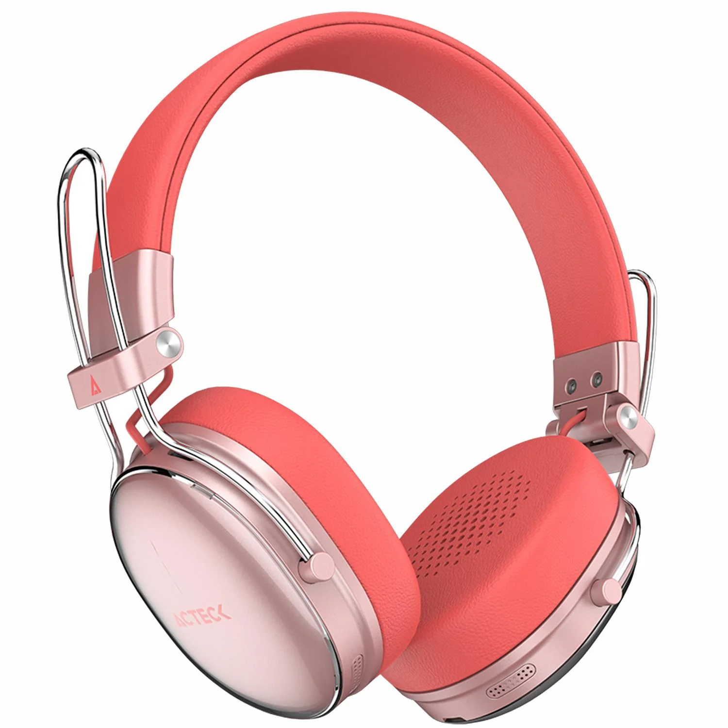Audifonos Diadema Inalambrica ACTECK LUXE CHIC HP710 Microfono Integrado Bluetooth 5.4 Salmon AC-940894 - Image 3