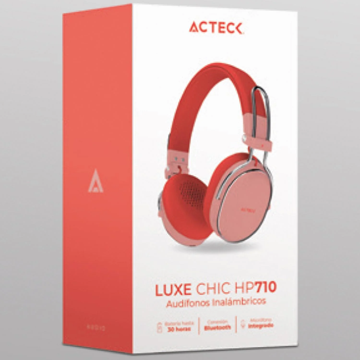 Audifonos Diadema Inalambrica ACTECK LUXE CHIC HP710 Microfono Integrado Bluetooth 5.4 Salmon AC-940894 - Image 6