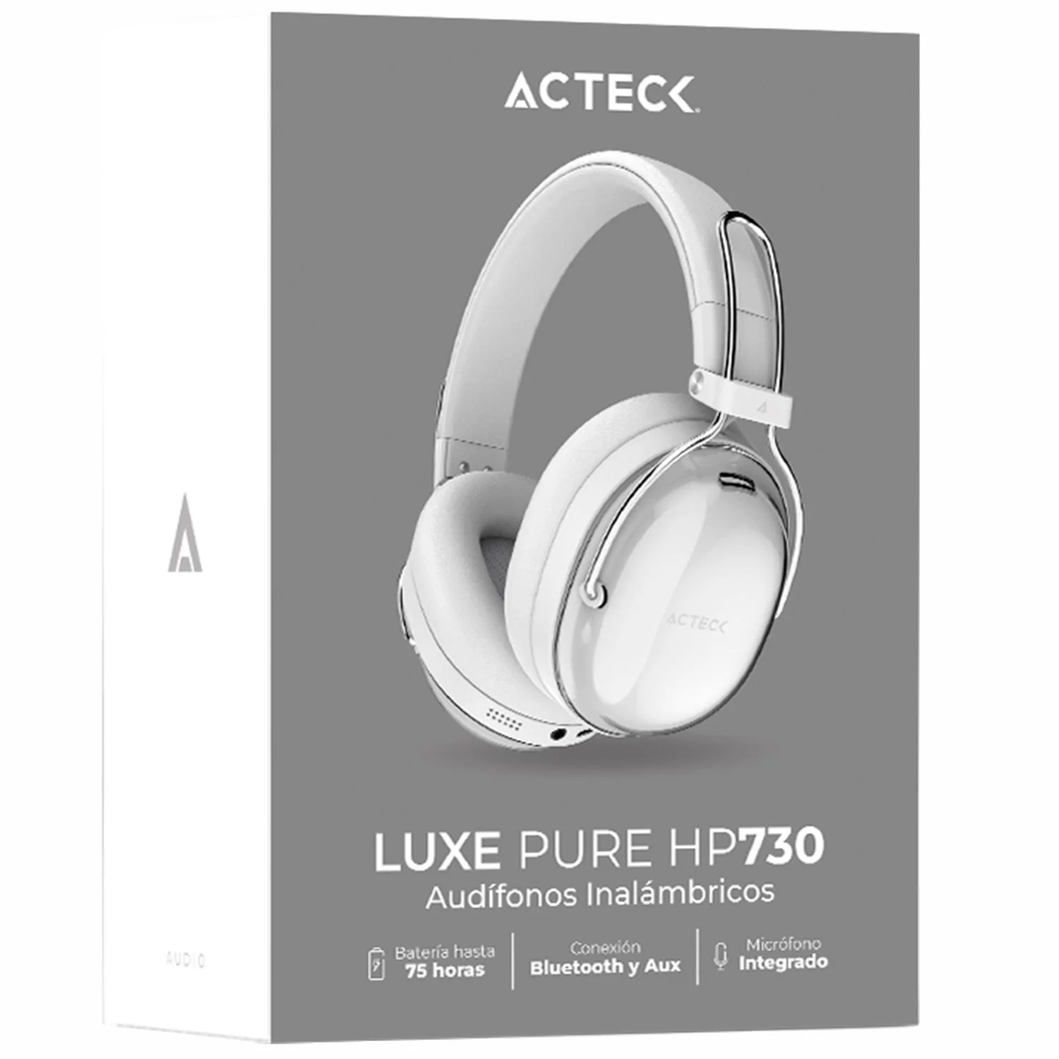 Audifonos Diadema Inalambrica ACTECK LUXE PURE HP730 Microfono Integrado Bluetooth 5.4 Blanco AC-940887 - Image 6