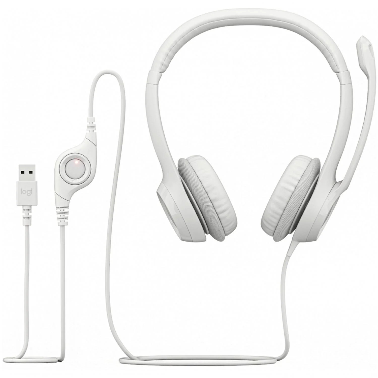 Audifonos LOGITECH H390 Microfono Bidireccional USB Blanco 981-001285 - Image 6