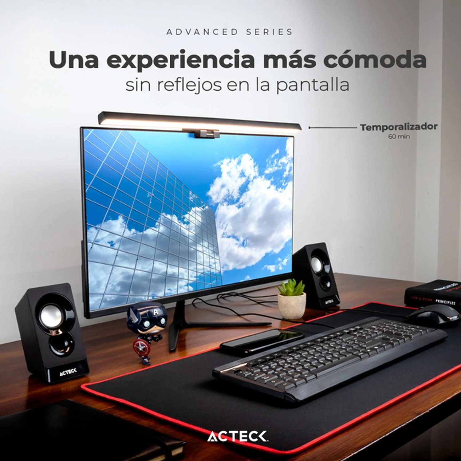 Barra de Luz para Monitor ACTECK LUMINATE TOP BL465 Ultradelgado Luz Ajustable USB Negro AC-934985 - Image 5