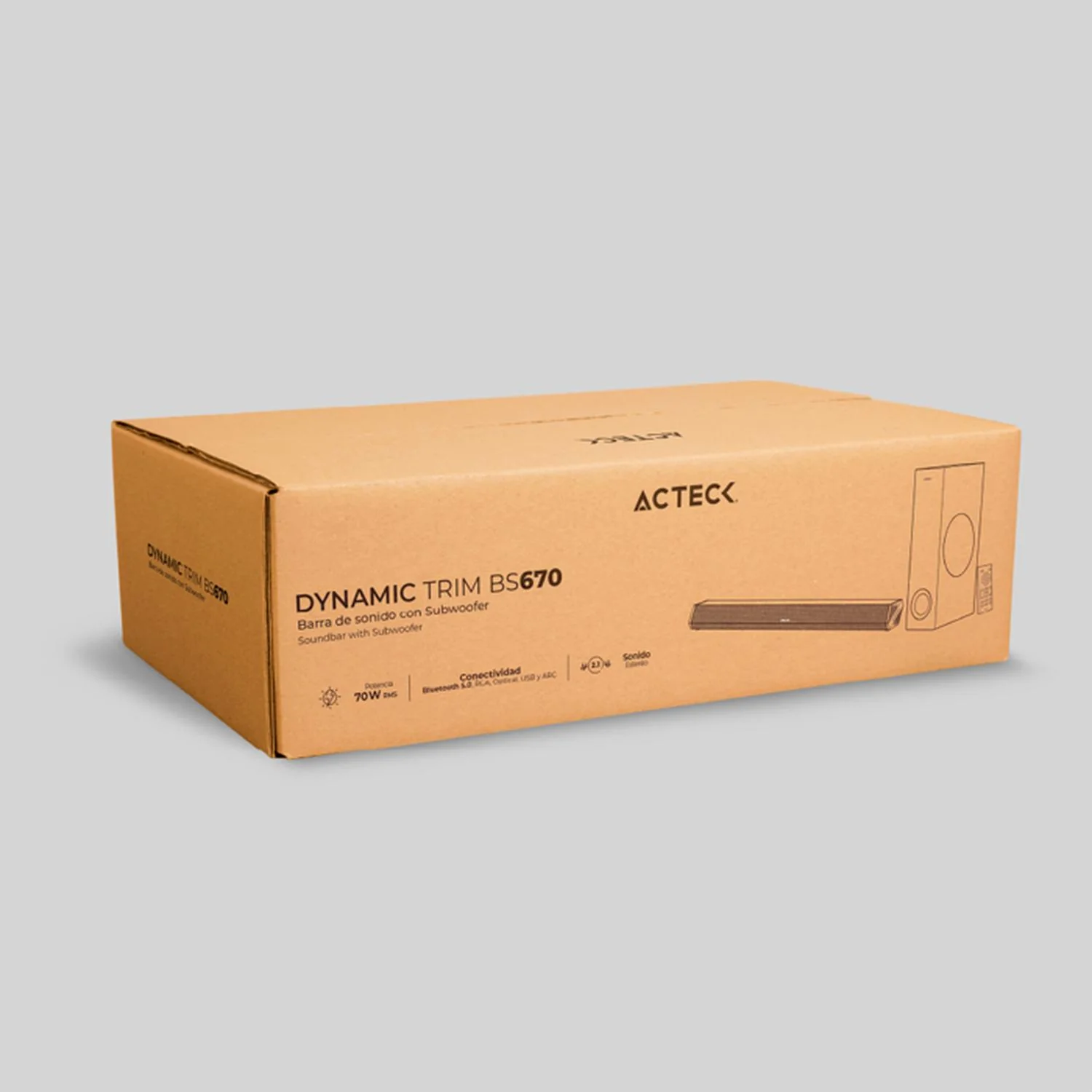 Barra de Sonido ACTECK DYNAMIC TRIM BS670 Subwoofer Alambrico 70w Negro AC-935913 - Image 6