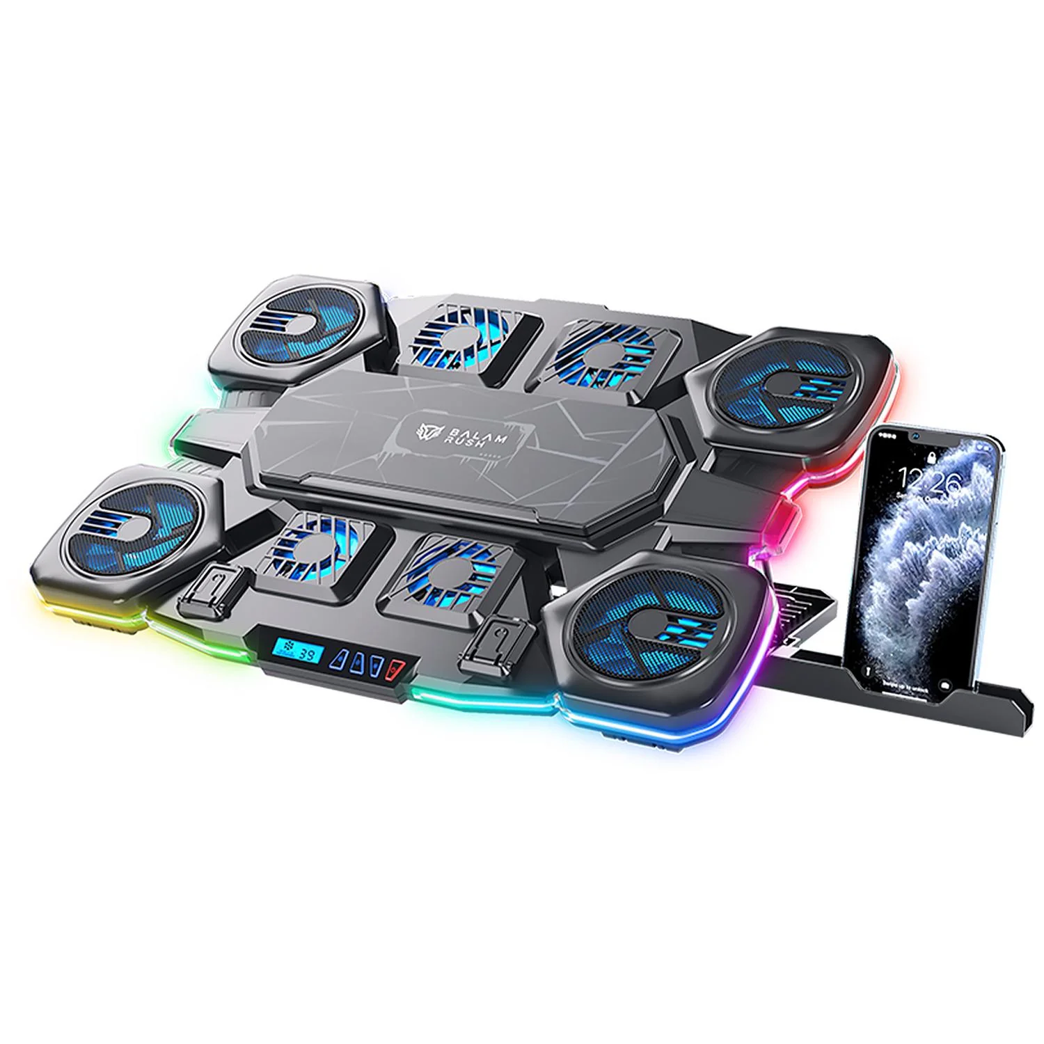 Base Enfriadora BALAM RUSH EOLOX CRYOTECH EF780 Laptop 17 pulgadas 8 Fan Negro BR-941112