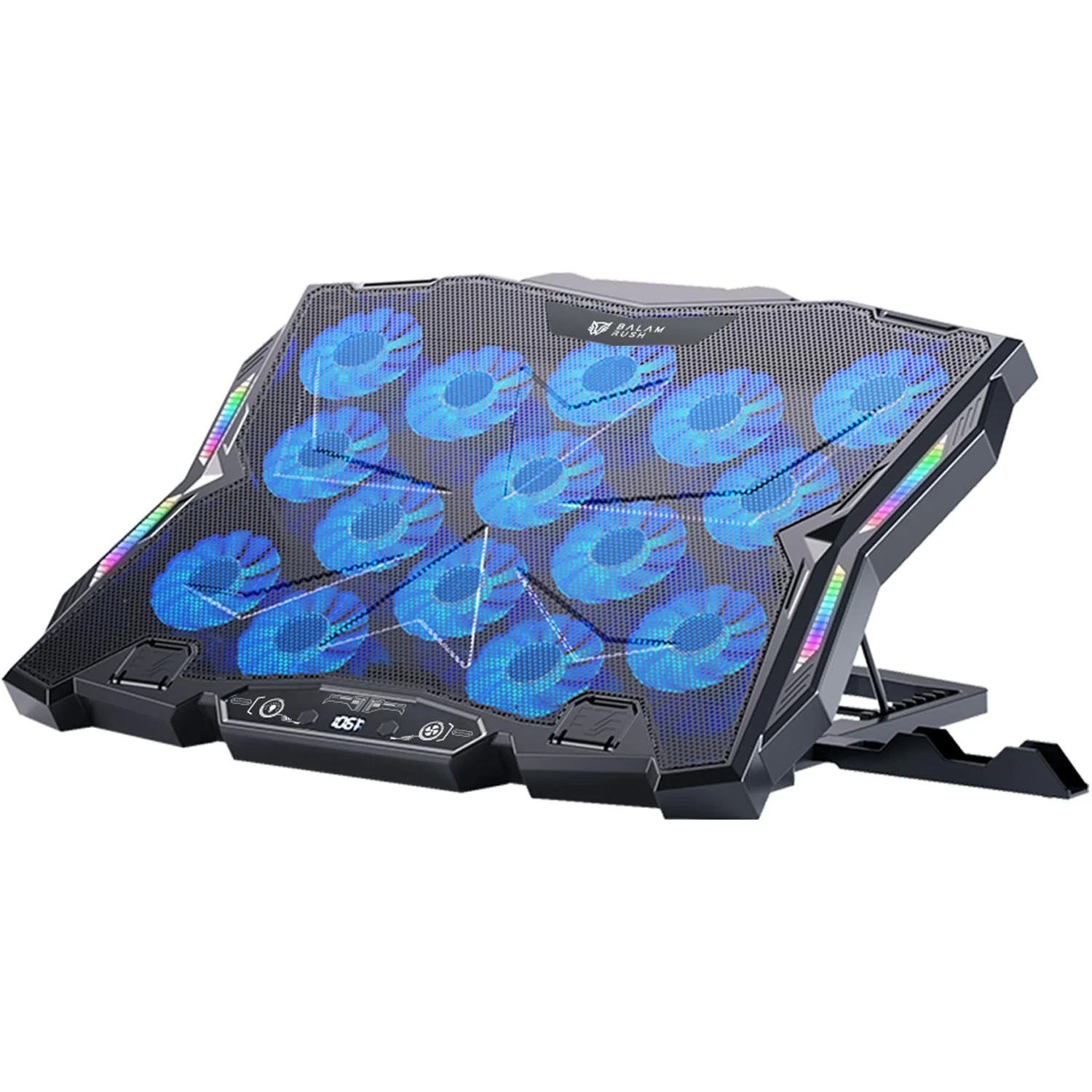 Base Enfriadora BALAM RUSH EOLOX FROST EF740 Laptop 17 pulgadas Altura Ajustable 15 Fan USB-C LED BR-941136