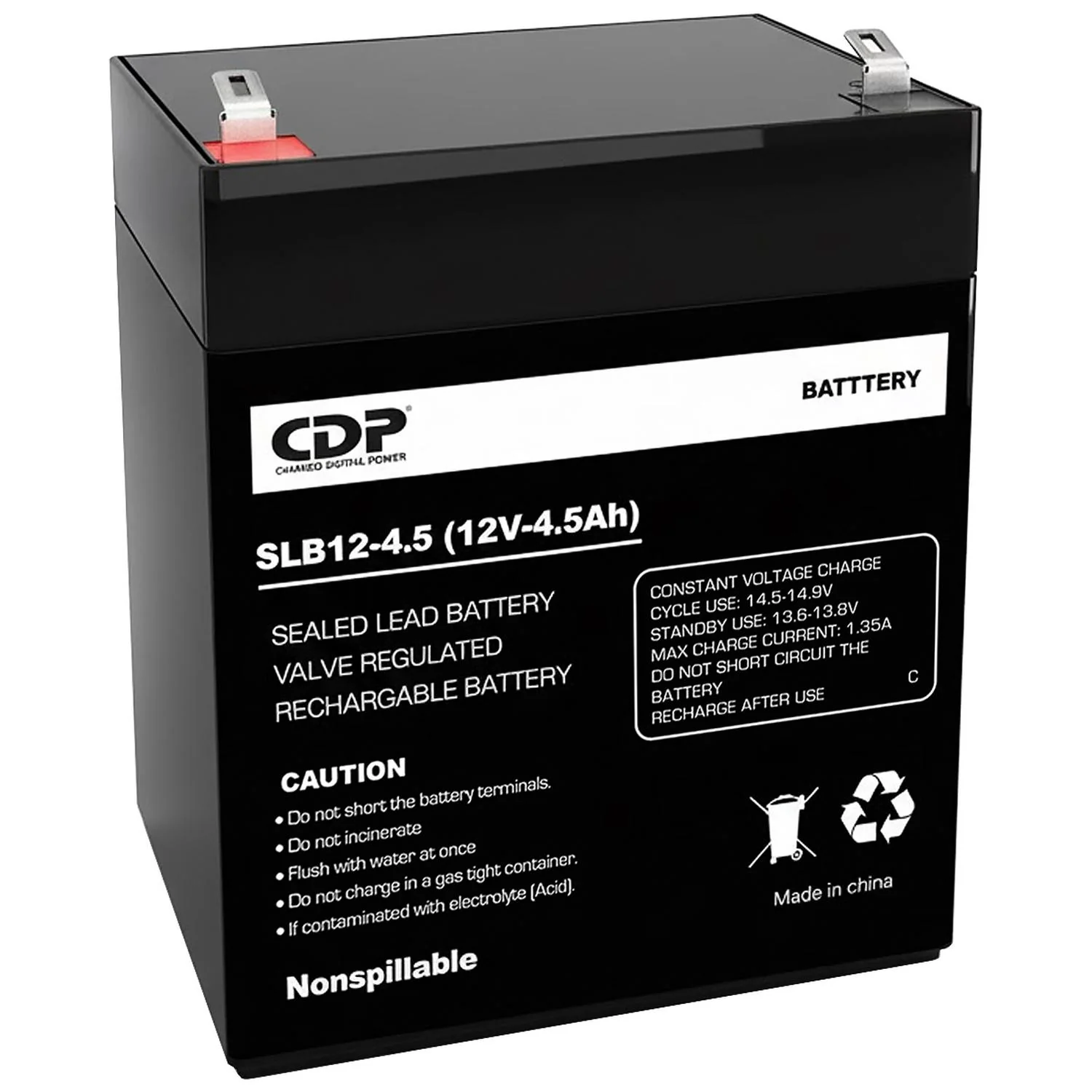 Bateria de Remplazo UPS CDP SLB-12/4.5 12V 4.5Ah VRLA Compatible con No Break R-UPR508