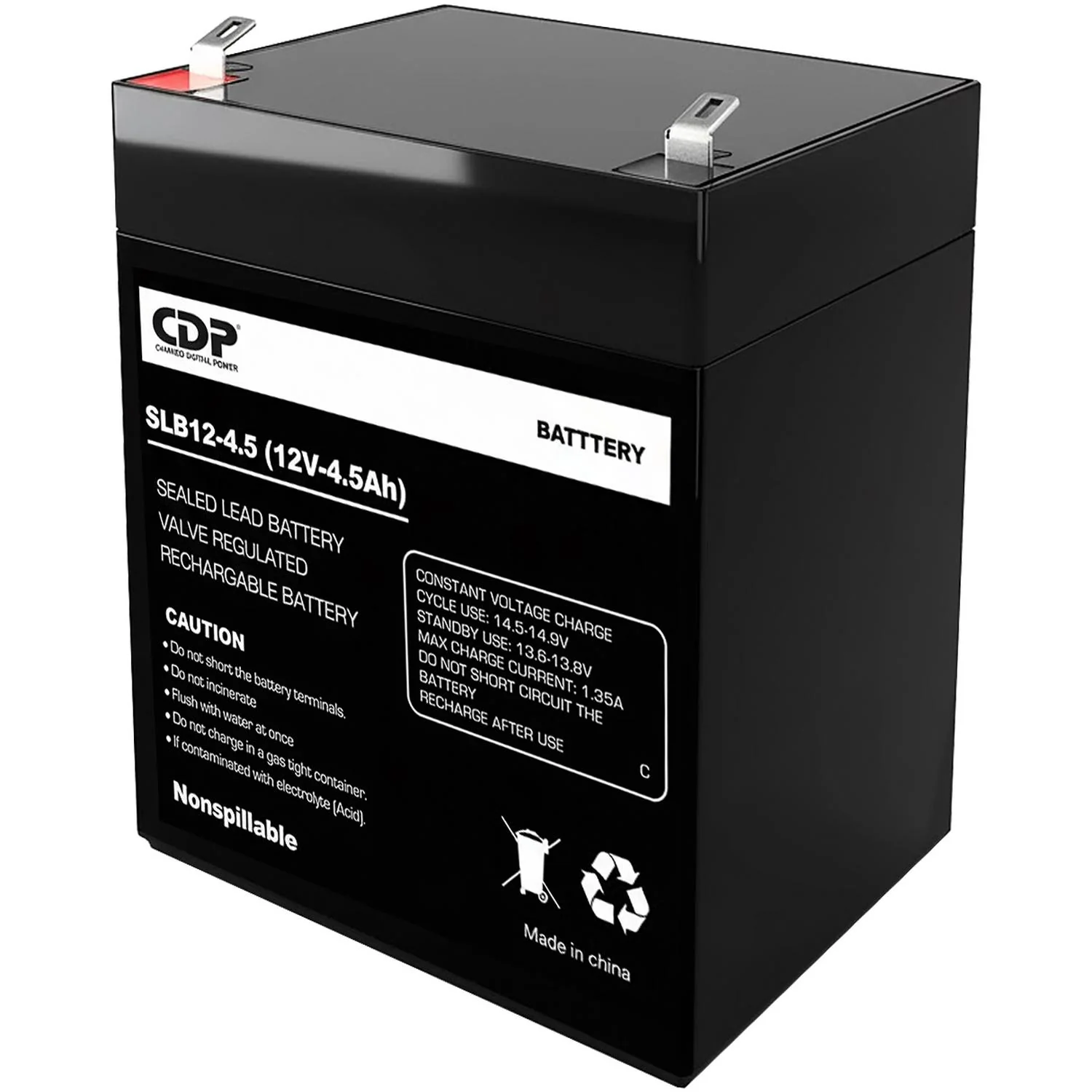 Bateria de Remplazo UPS CDP SLB-12/4.5 12V 4.5Ah VRLA Compatible con No Break R-UPR508 - Image 2