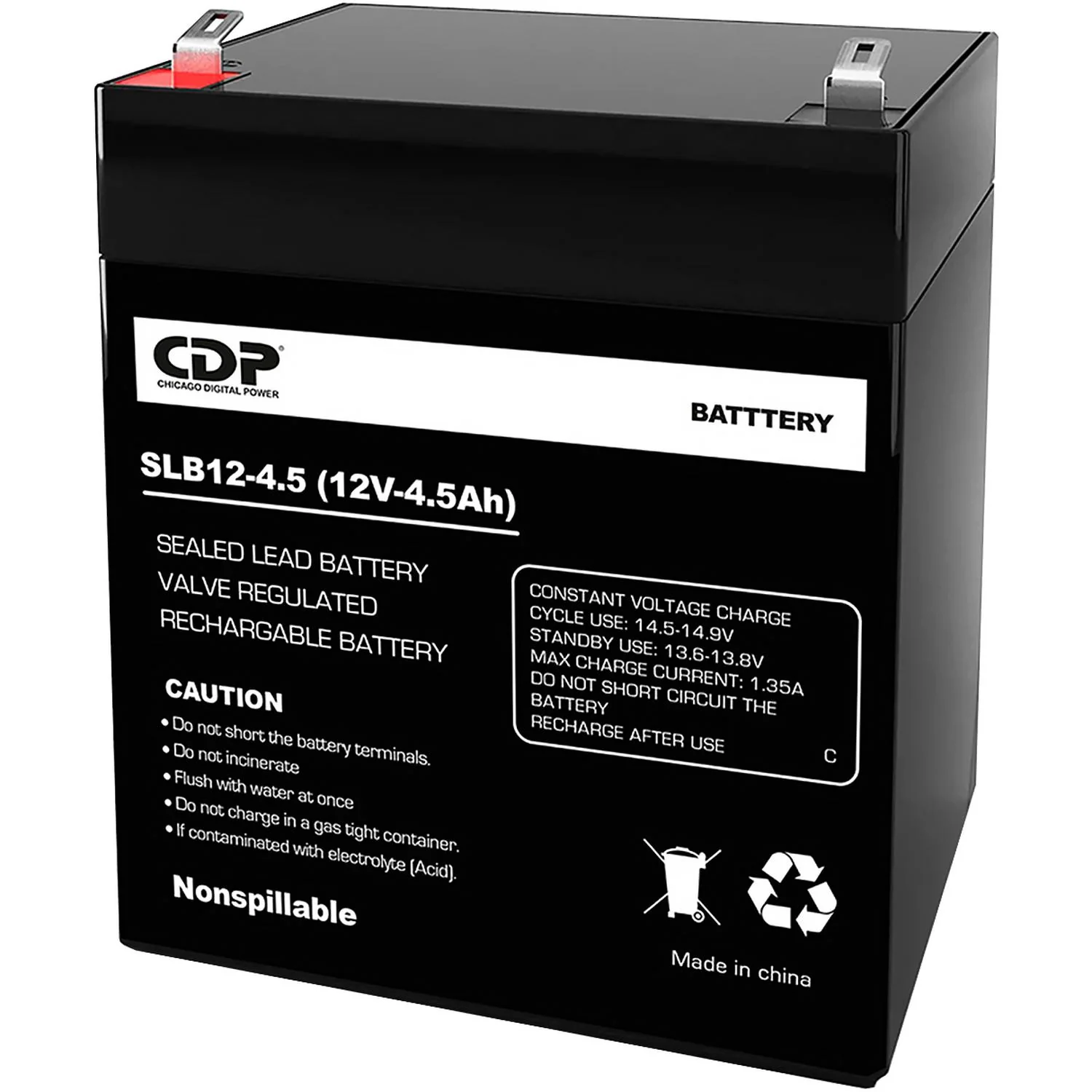 Bateria de Remplazo UPS CDP SLB-12/4.5 12V 4.5Ah VRLA Compatible con No Break R-UPR508 - Image 4
