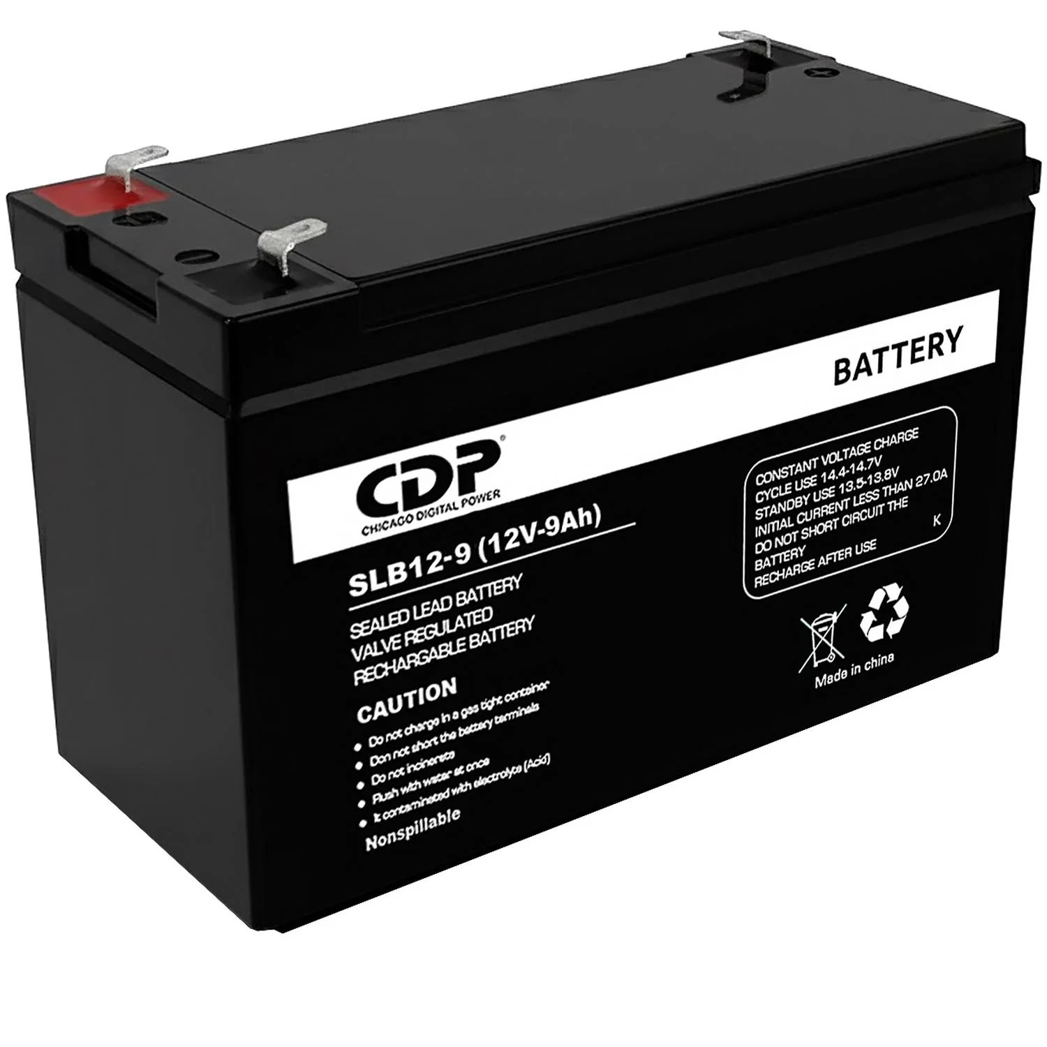 Bateria de Remplazo UPS CDP SLB-12/9 12V 9Ah VRLA Compatible con No Break R‑UPR1008 R‑Smart1010 - Image 2