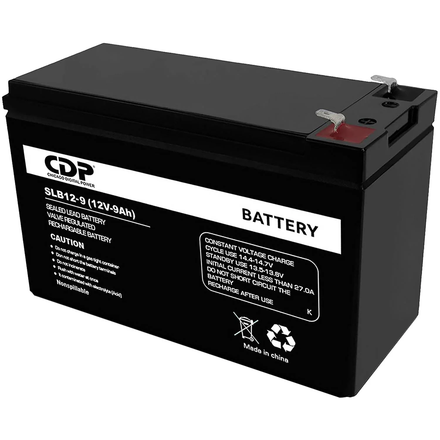 Bateria de Remplazo UPS CDP SLB-12/9 12V 9Ah VRLA Compatible con No Break R‑UPR1008 R‑Smart1010 - Image 3
