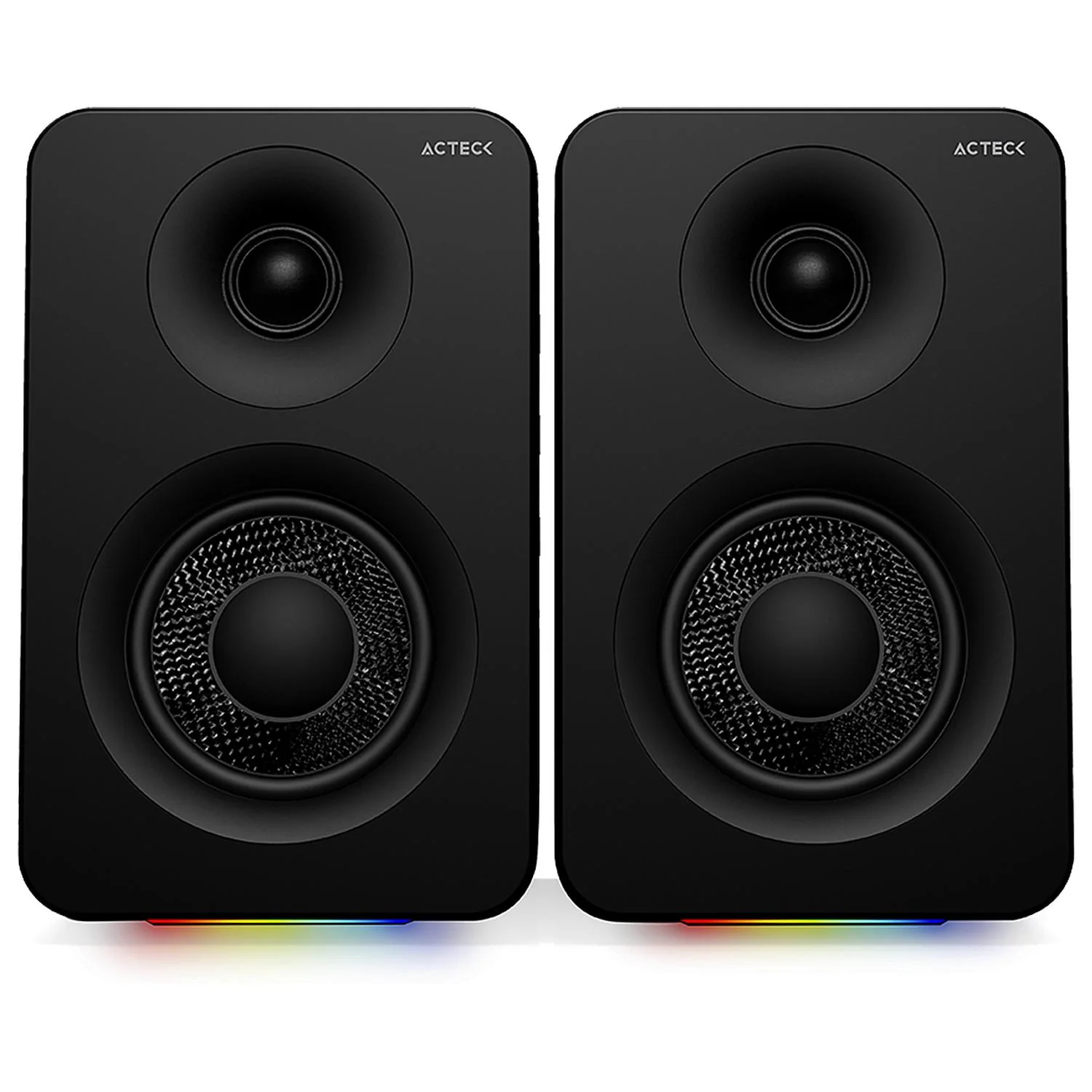 Bocinas ACTECK DYNAMIC EXACT R BS700 Inalambrico Sonido 2.0 Bluetooth 5.3 50W RMS Iluminacion RGB Negro AC-940818