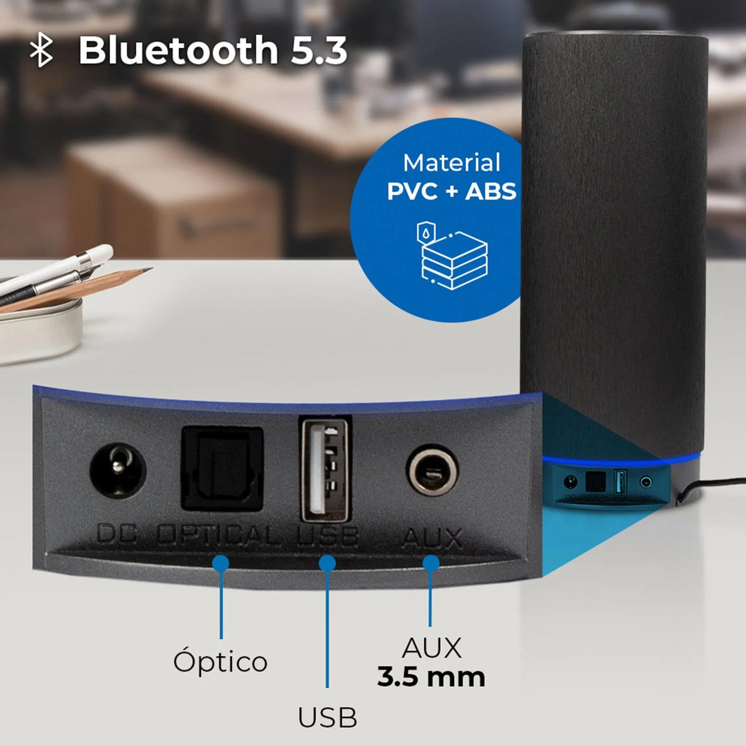 Bocinas ACTECK DYNAMIC EXACT X BS660 inalámbricas Sonido 2.0 Bluetooth 5.3 50W RMS Control Remoto Iluminacion LED Negro AC-939812 - Image 3