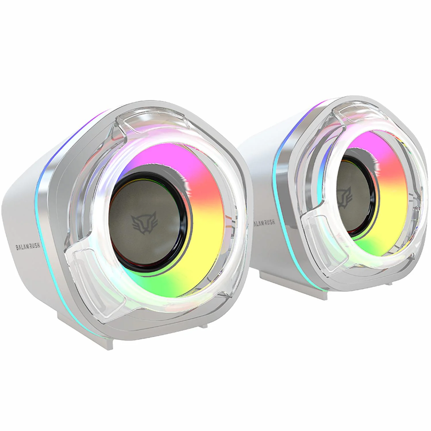 Bocinas Gamer BALAM RUSH GLIMM PENTA BG545 Inalambrica RGB Sonido Estereo 2.0 USB + Bluetooth 5.0 Blanco BR-941235 - Image 2