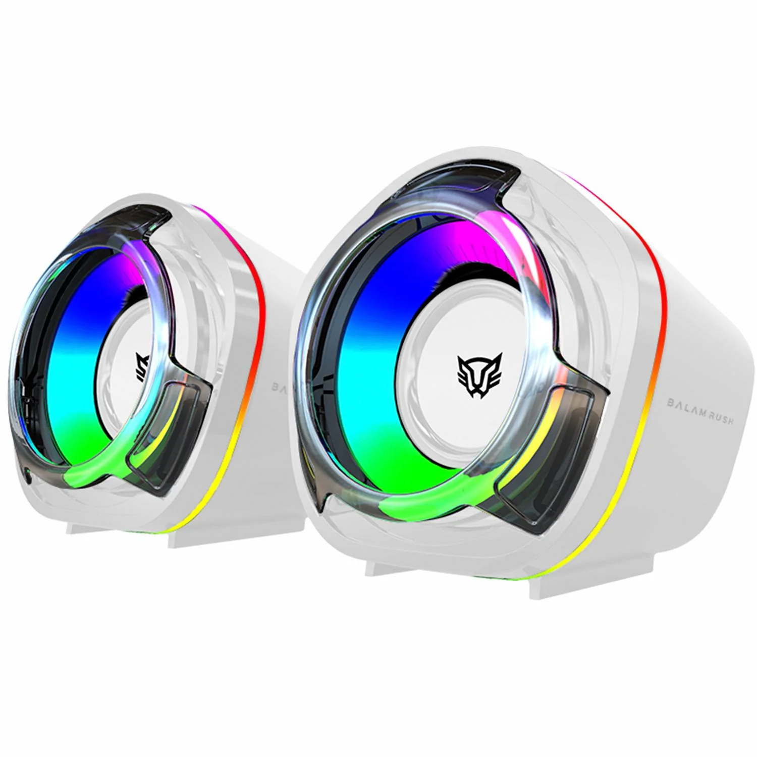 Bocinas Gamer BALAM RUSH GLIMM PENTA BG545 Inalambrica RGB Sonido Estereo 2.0 USB + Bluetooth 5.0 Blanco BR-941235 - Image 3