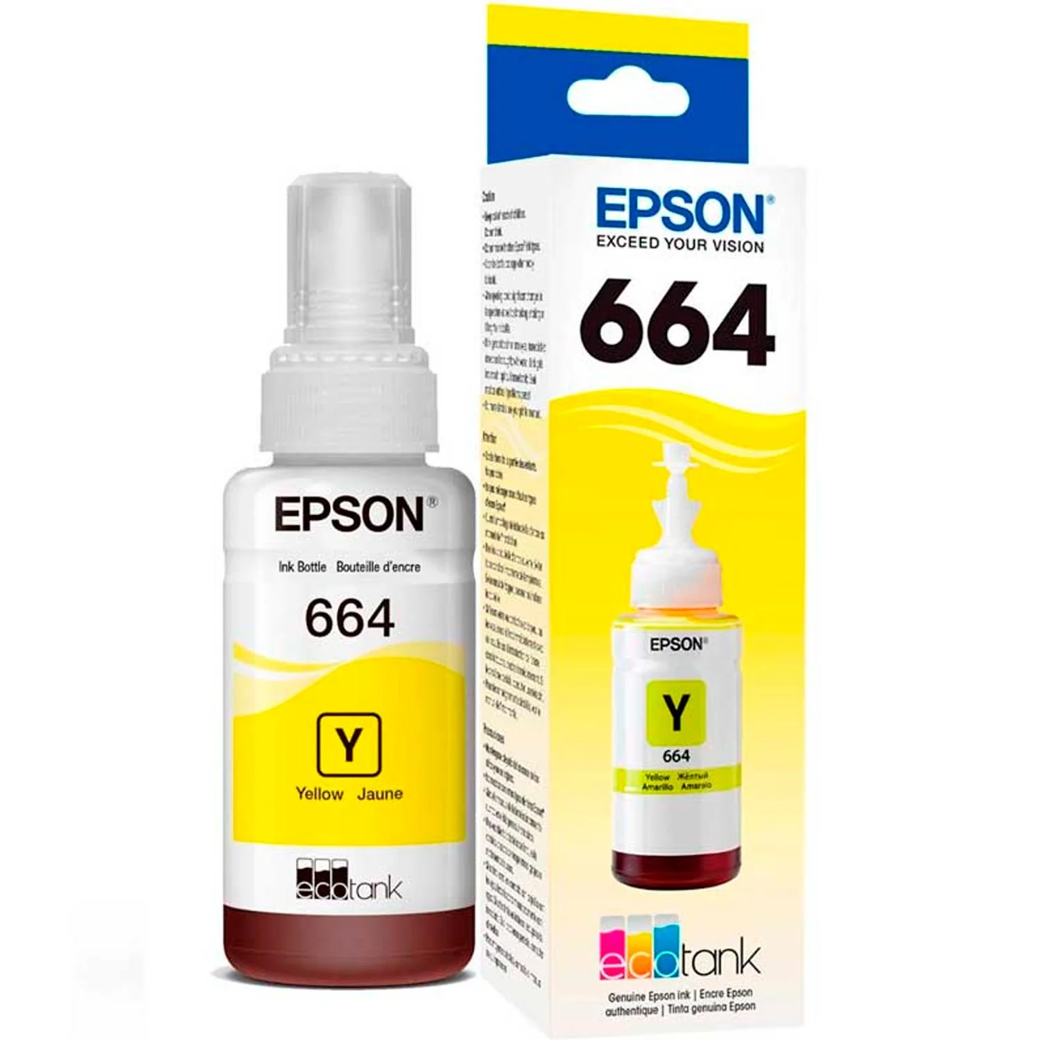 Botella Tinta EPSON T664 L310 L380 L375 L395 L575 L1300 Amarillo T664420-AL - Image 4