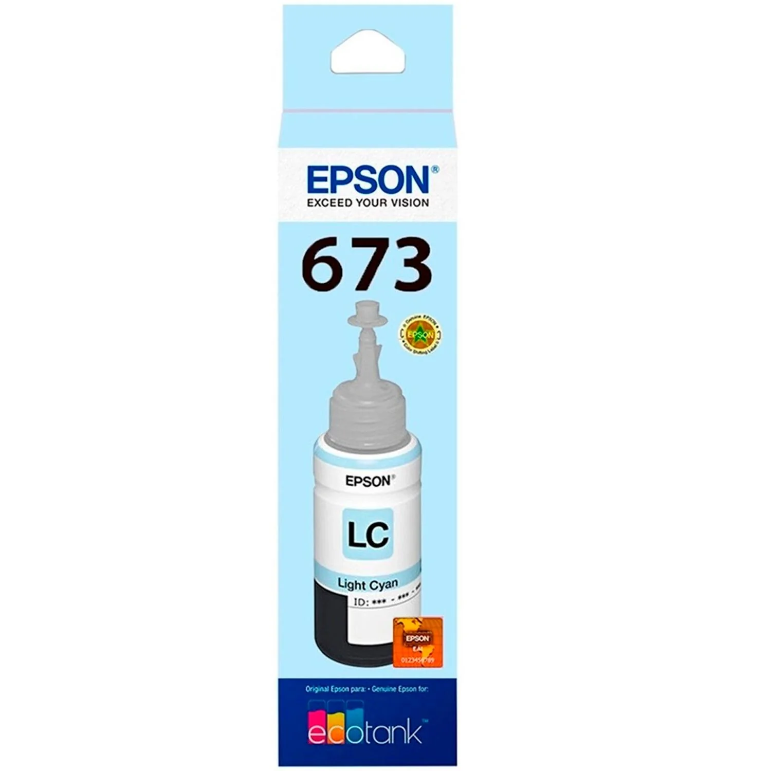 Botella Tinta EPSON T673 L800 L805 L810 L850 L1800 Cyan Light 70ml T673520-AL - Image 3