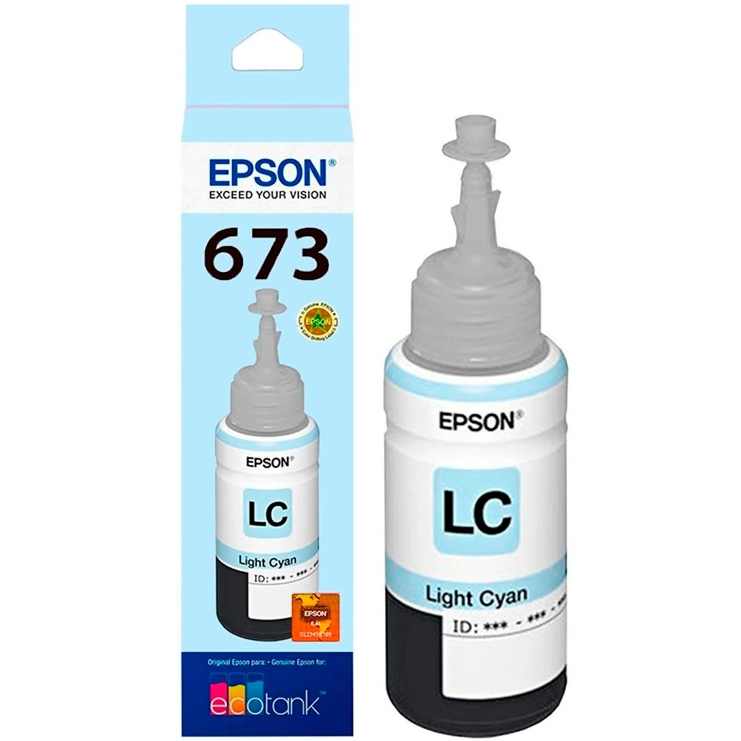 Botella Tinta EPSON T673 L800 L805 L810 L850 L1800 Cyan Light 70ml T673520-AL - Image 4