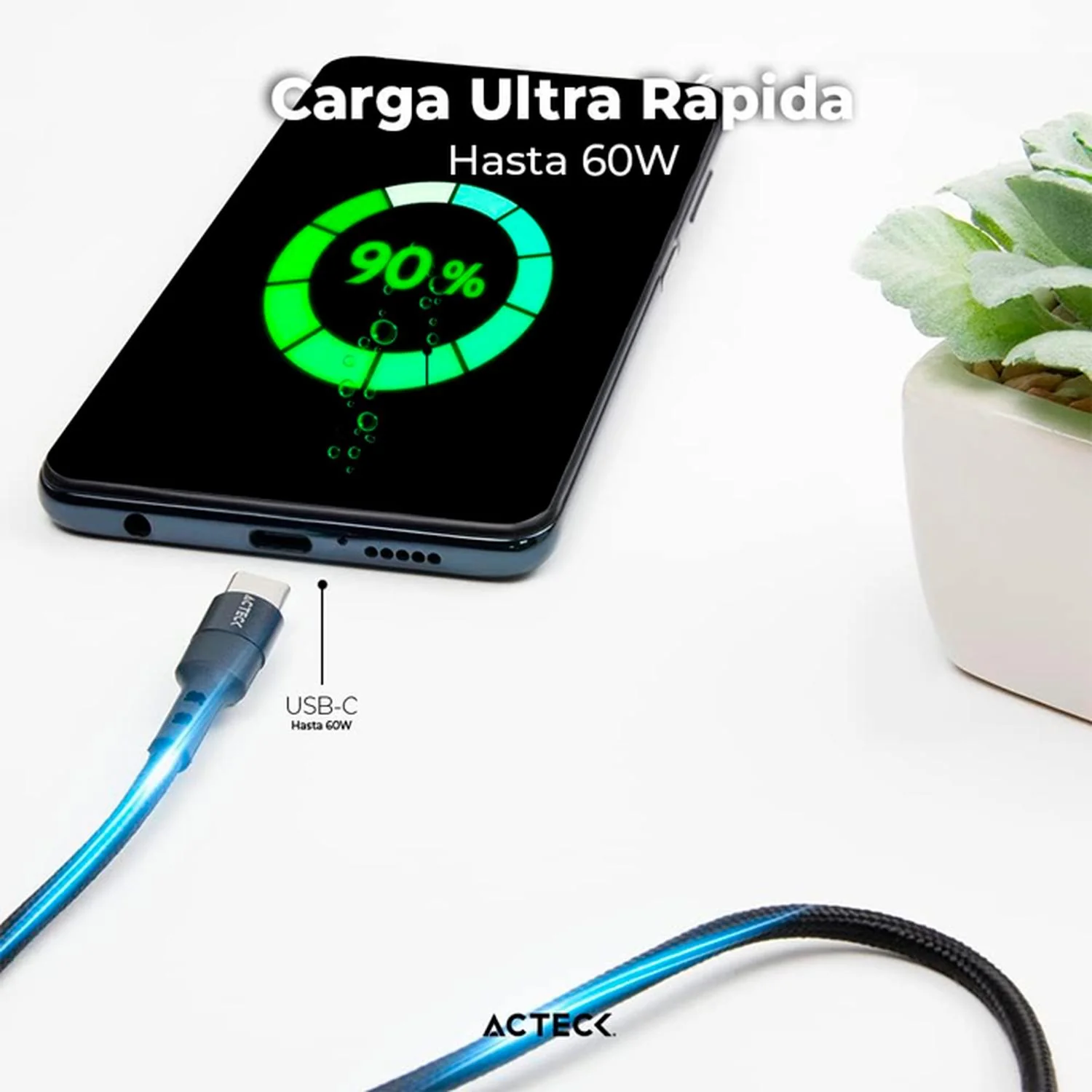 Cable ACTECK LINX PLUS CC420 USB C a USB C 1 Metro Negro AC-934855 - Image 4
