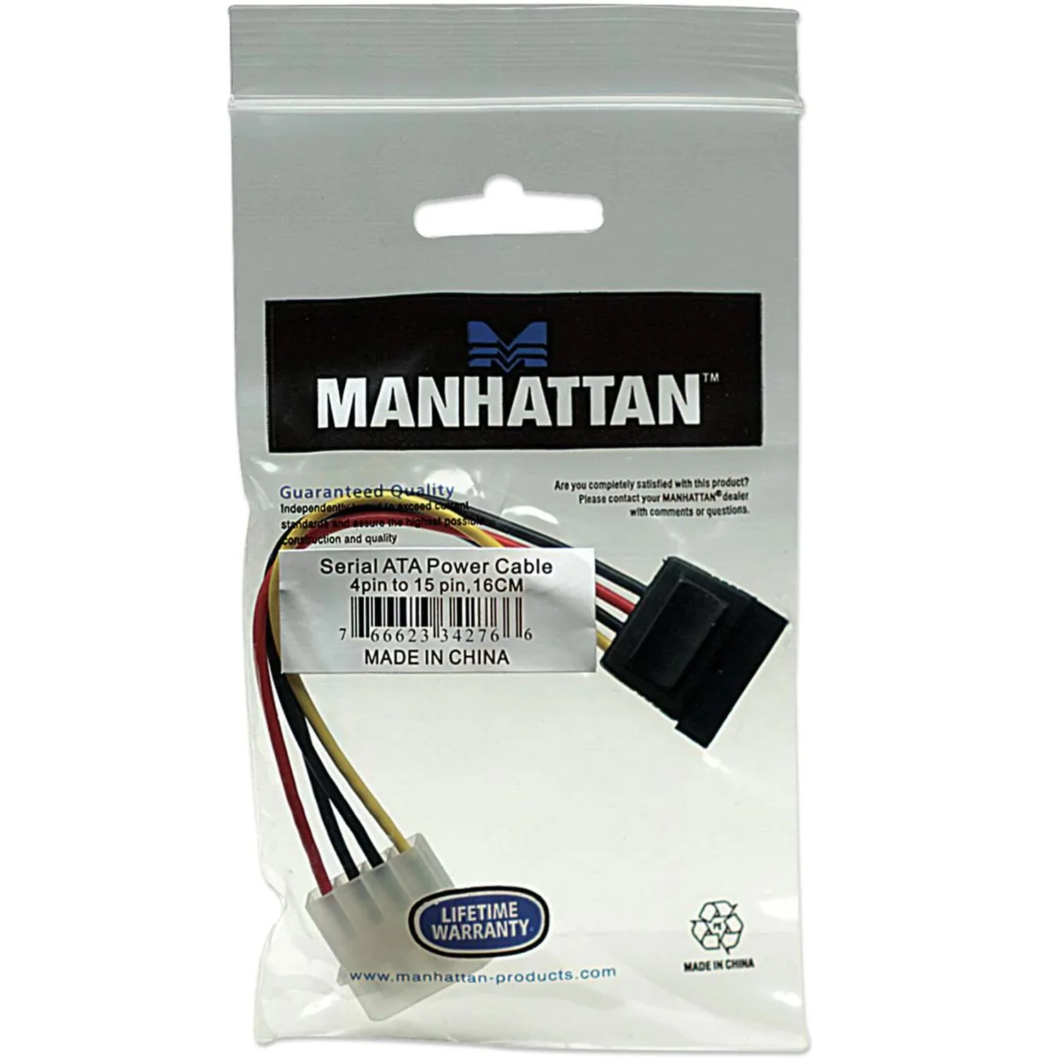 Cable de Poder MANHATTAN SATA 4 Pines Molex Macho 342766 - Image 4
