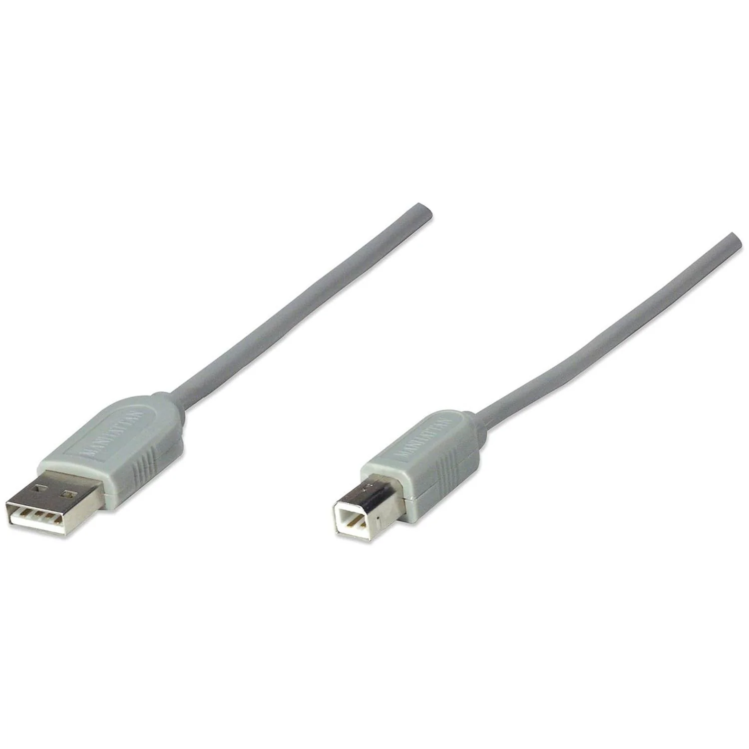 Cable para Impresora MANHATTAN USB-A macho a USB-B Macho 12 Mbps 3 metros Gris 317863
