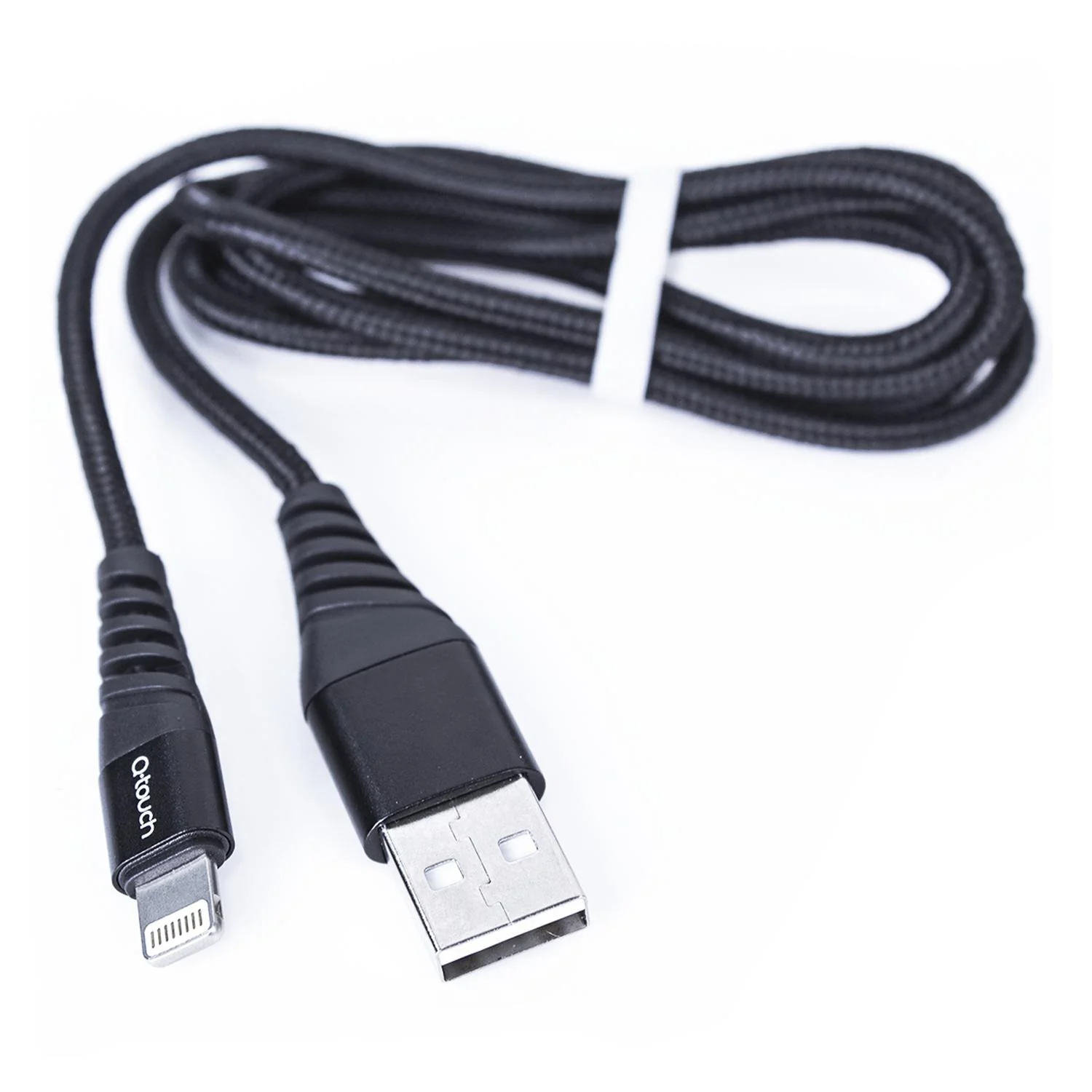 Cable Q TOUCH USB a Lightning Nylon Trenzado iPhone 1m Negro QT-006 - Image 4