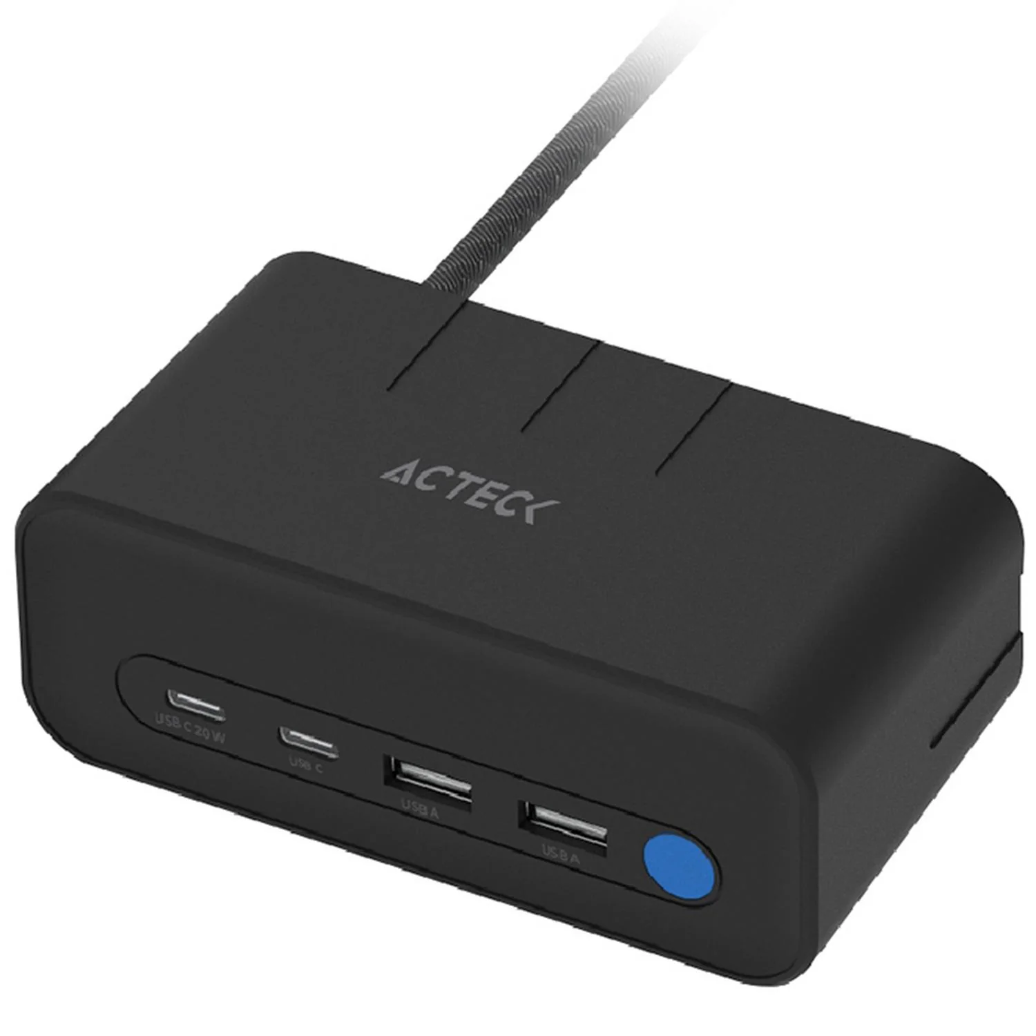 Cargador de Escritorio ACTECK ENERGON MATE CE676 3 Conectores + 2 USB + USB-C Negro AC-936514