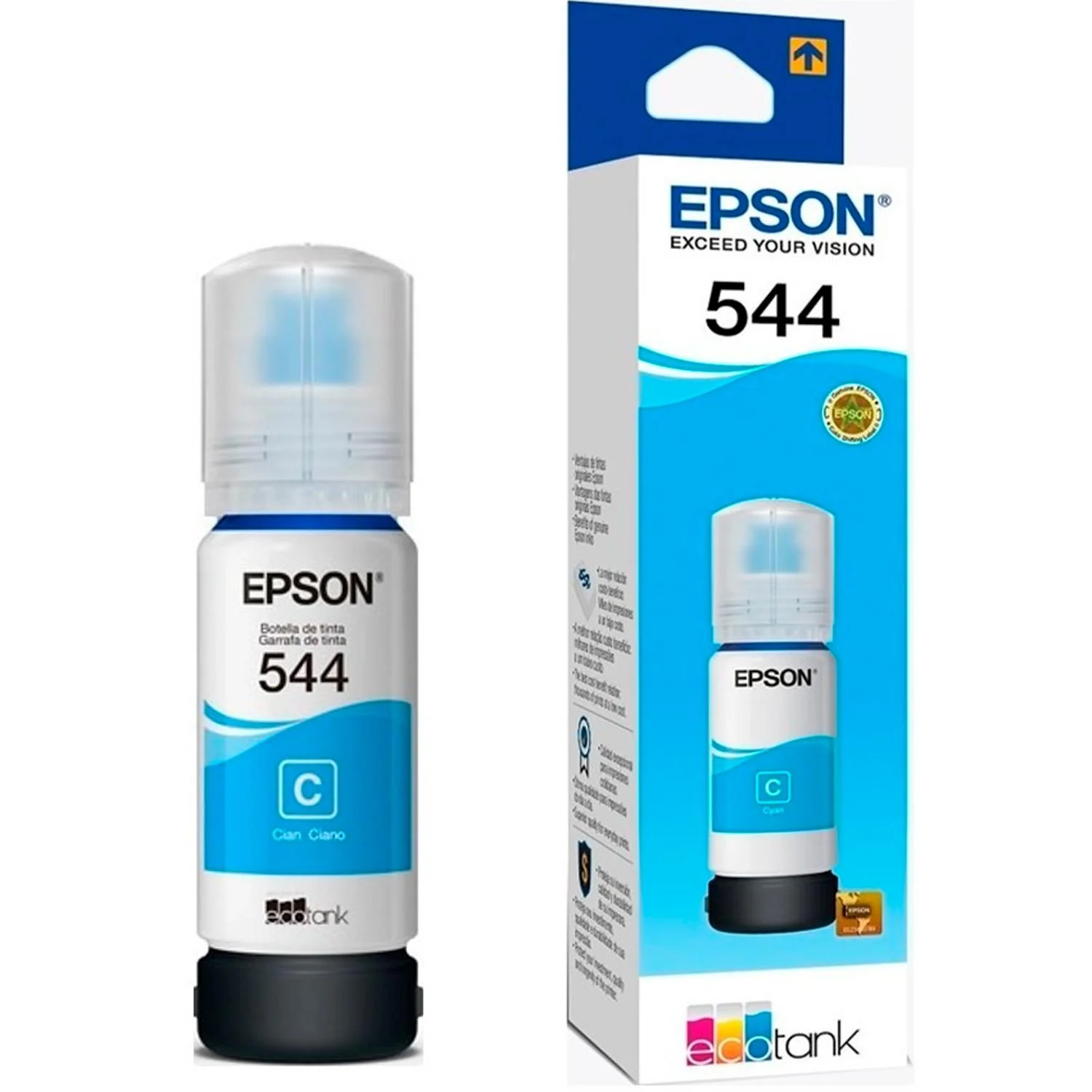 Botella Tinta EPSON T544 L1110 L3110 L3150 L5190 Cyan 70ml T544220-AL - Image 4