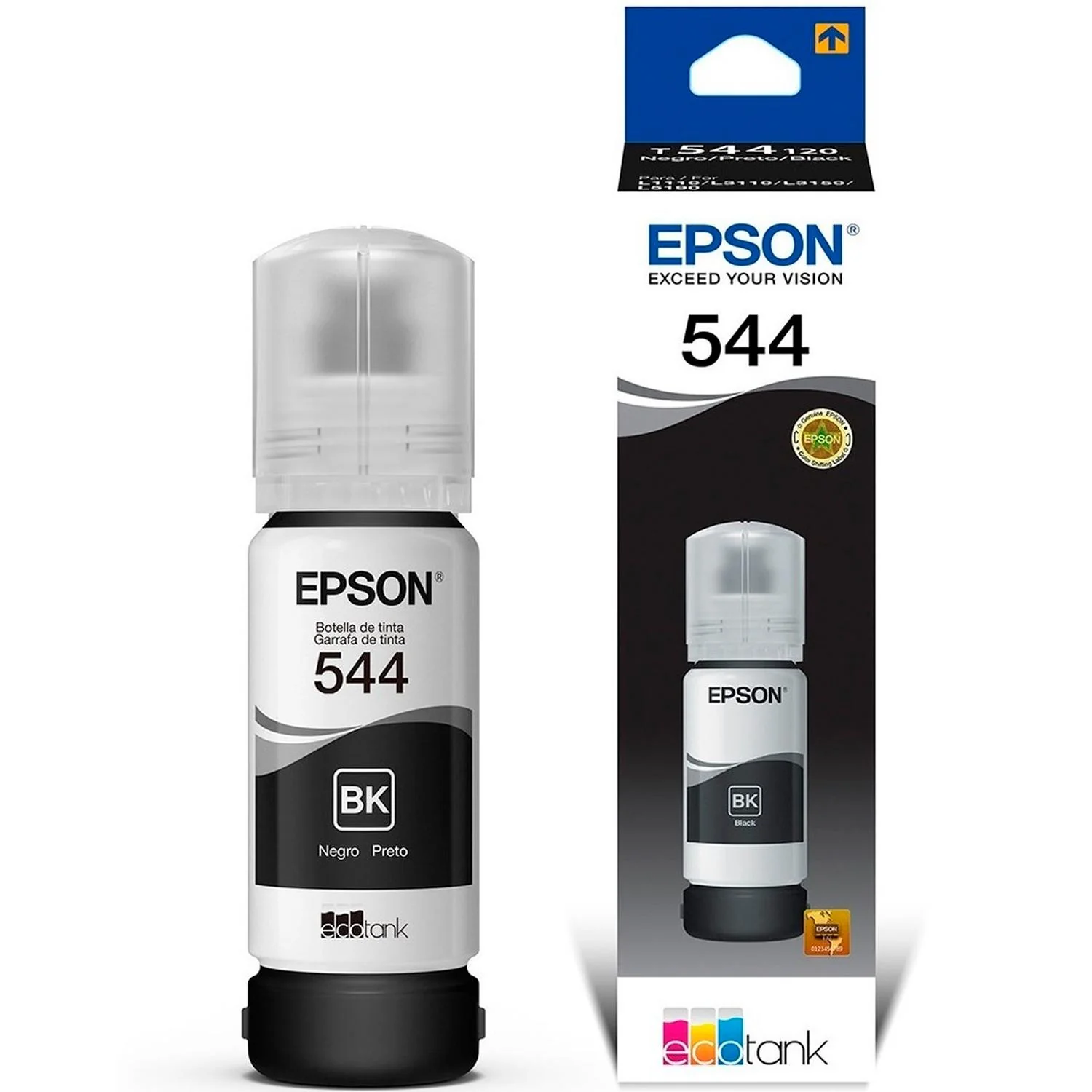 Botella Tinta EPSON T544 L1110 L3110 L3150 L5190 Negro 70ml T544120-AL - Image 2