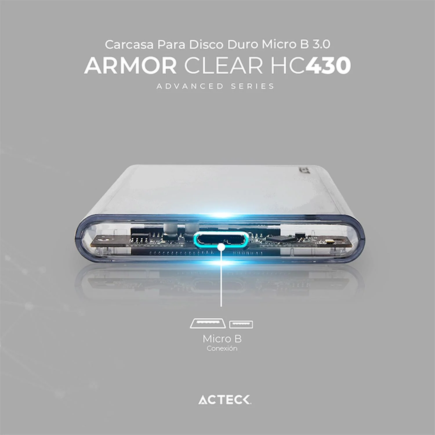 Case Enclosure ACTECK ARMOR CLEAR HC430 5 Gbps SATA 2.5 USB Blanco - Image 3