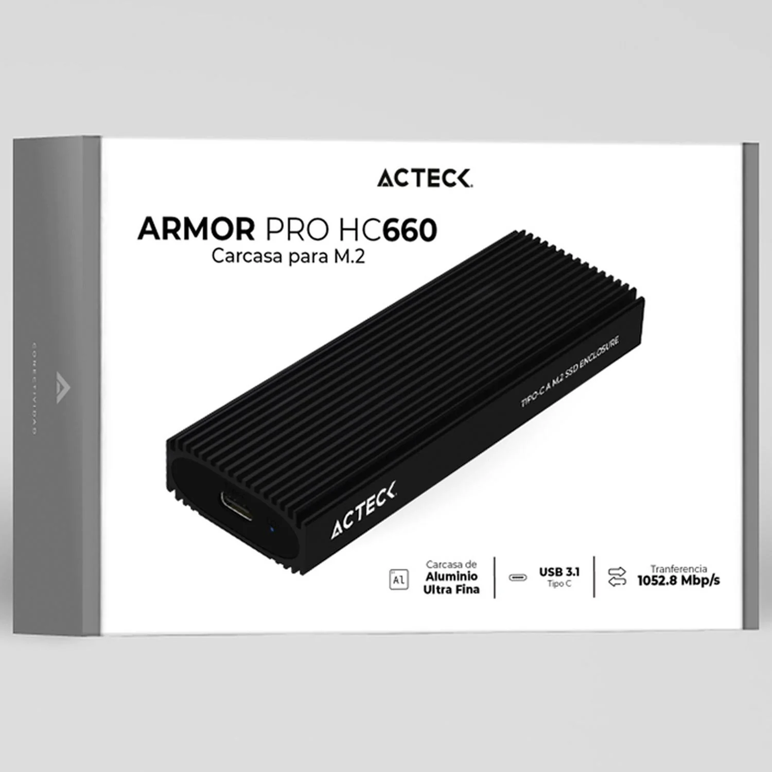 Case Enclosure ACTECK ARMOR PRO HC660 10 GBbps M.2 USB-C Negro AC-936453 - Image 6
