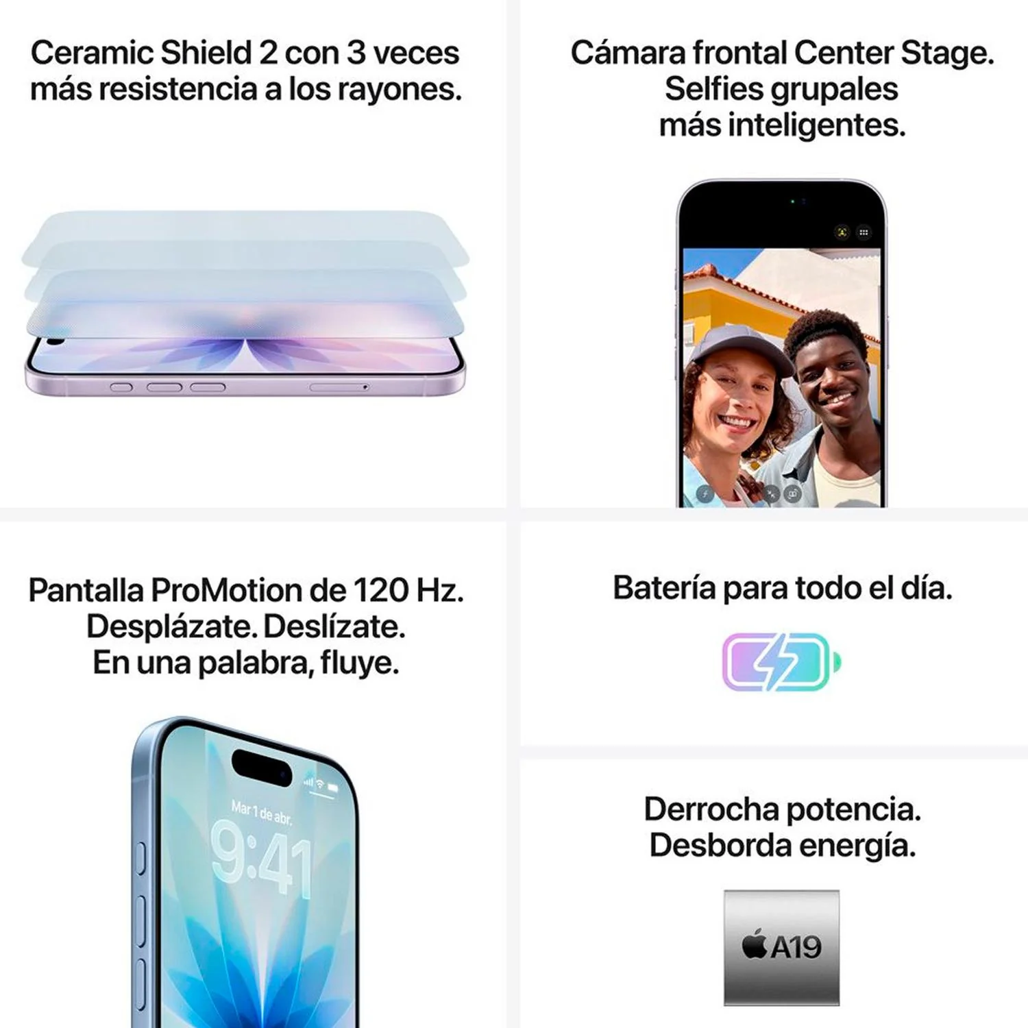 Celular APPLE iPhone 17 256GB Pantalla 6.3” 120Hz ProMotion Super Retina XDR Chip A19 48MP eSIM Internacional Azul - Image 6