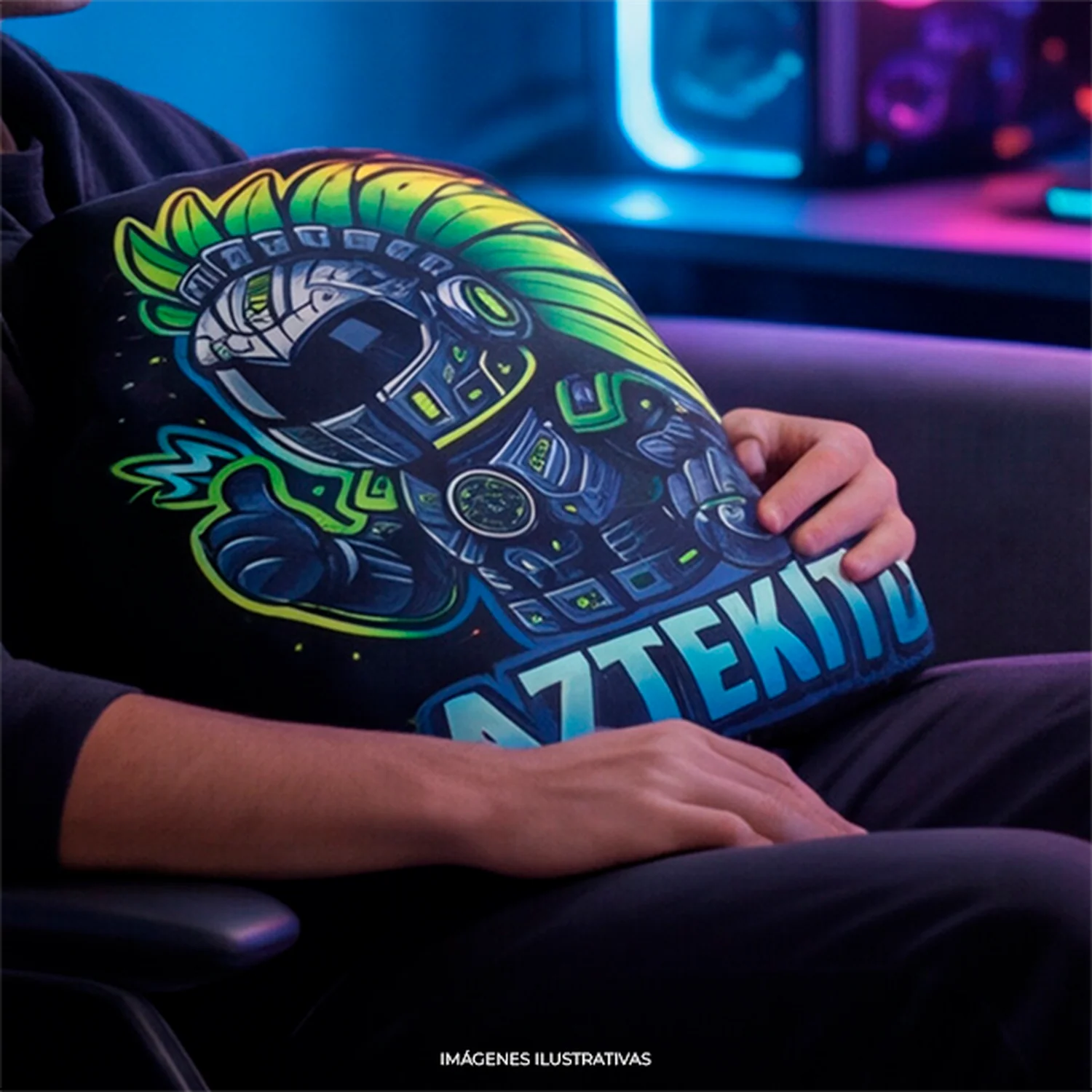 Cojin Almohada Gamer DXT GAMING Aztekito Negro Decorativo 40 x 34 x 8 cm - Image 5