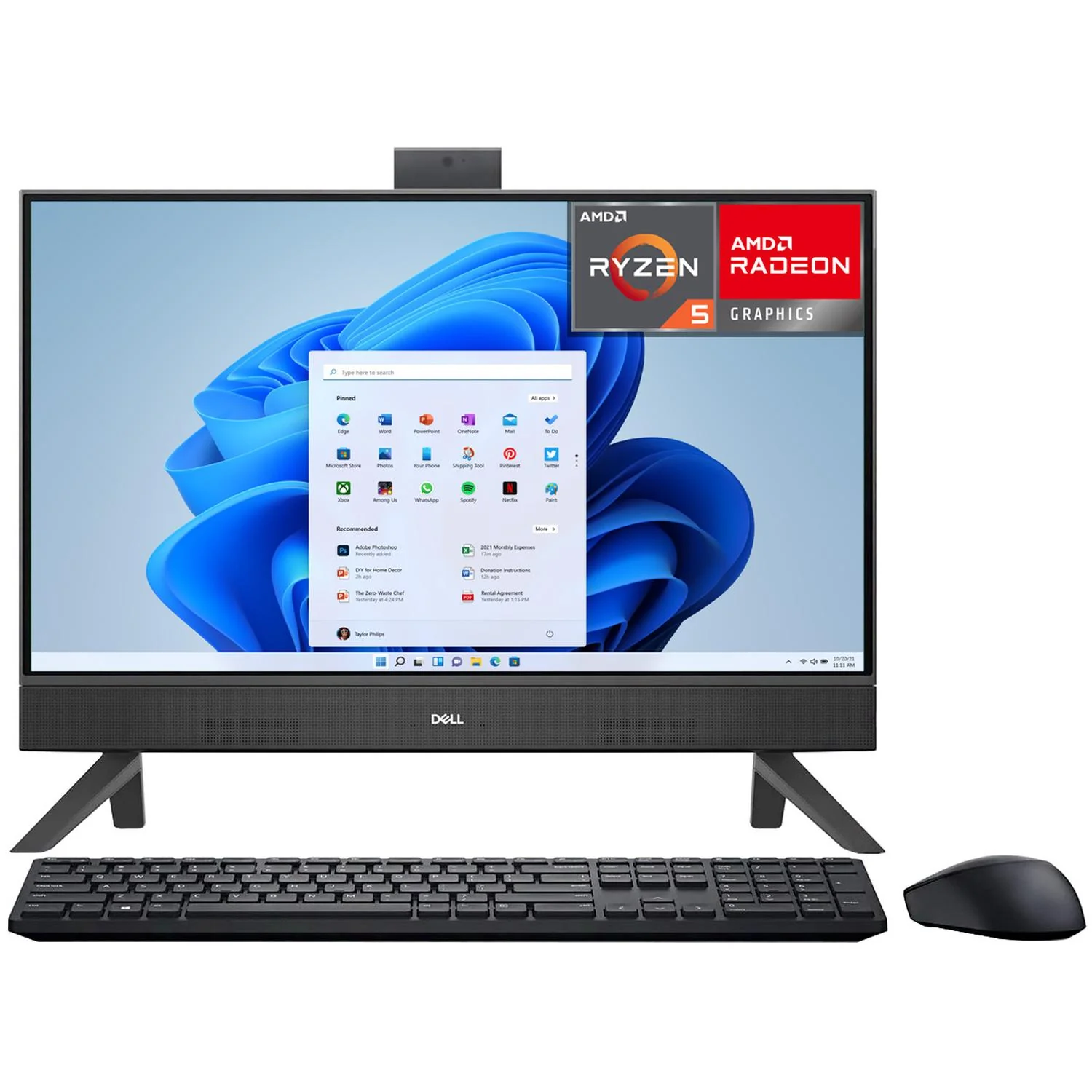 Computadora All In One DELL Inspiron 5415 AMD Ryzen 3 5425U 16GB RAM 1.2TB SSD 23.8" Windows 11 Home Reacondicionado