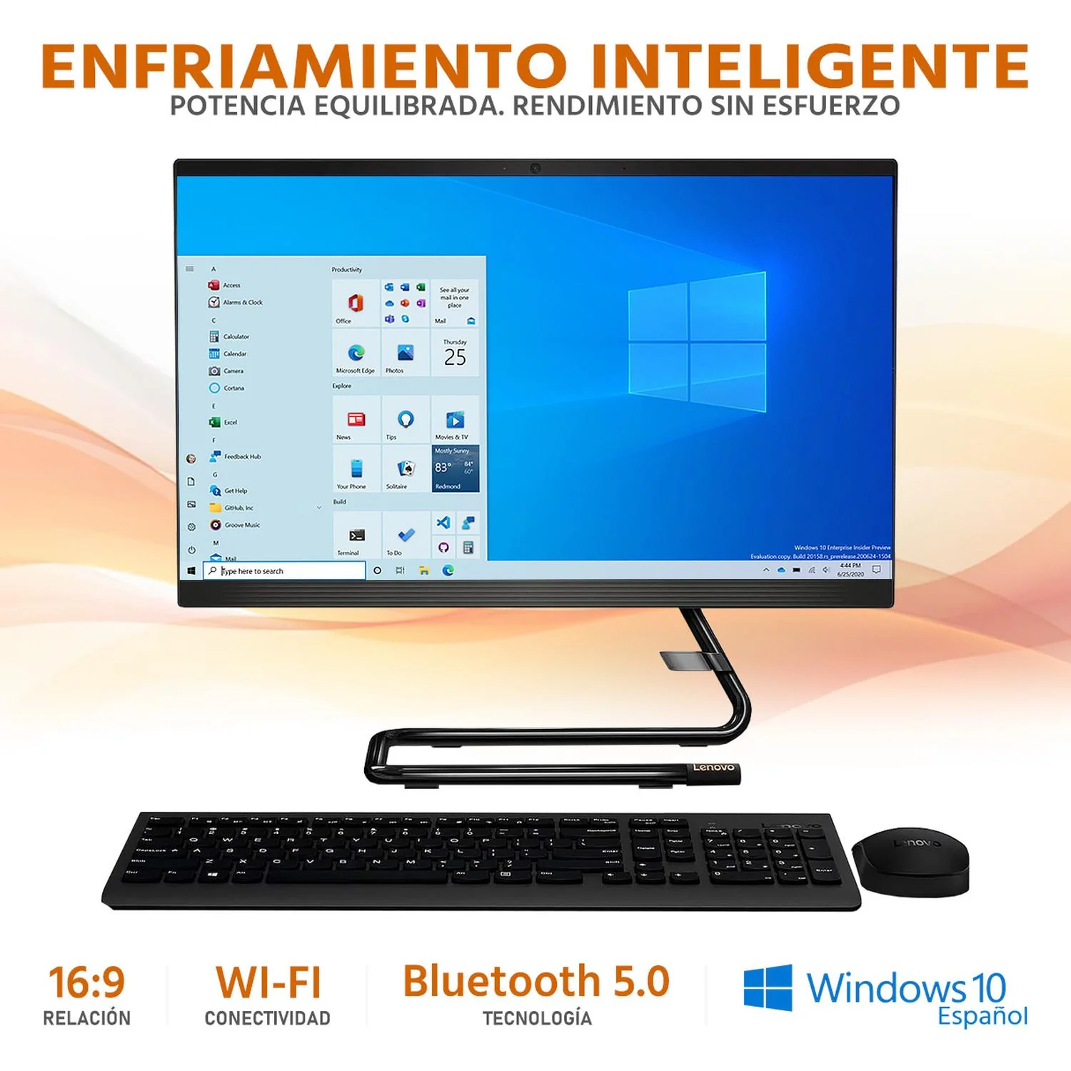 Computadora All In One LENOVO IdeaCentre 3 AMD Ryzen 3 4300 12GB RAM 1TB 23.8" Windows 10 Home Reacondicionado - Image 3